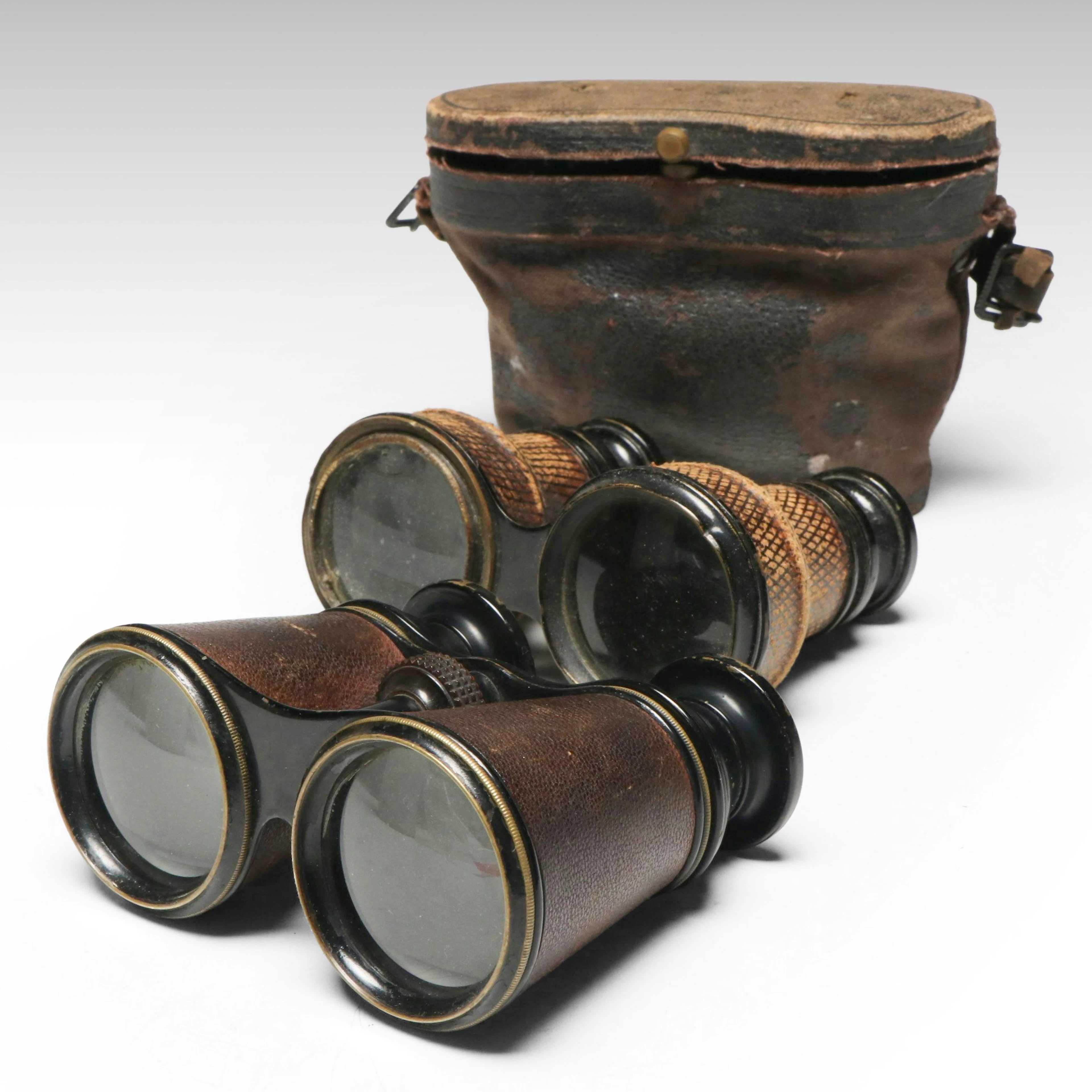 Two Pair of Opera Glasses with Leather Case, Late 19th/Early 20th Century