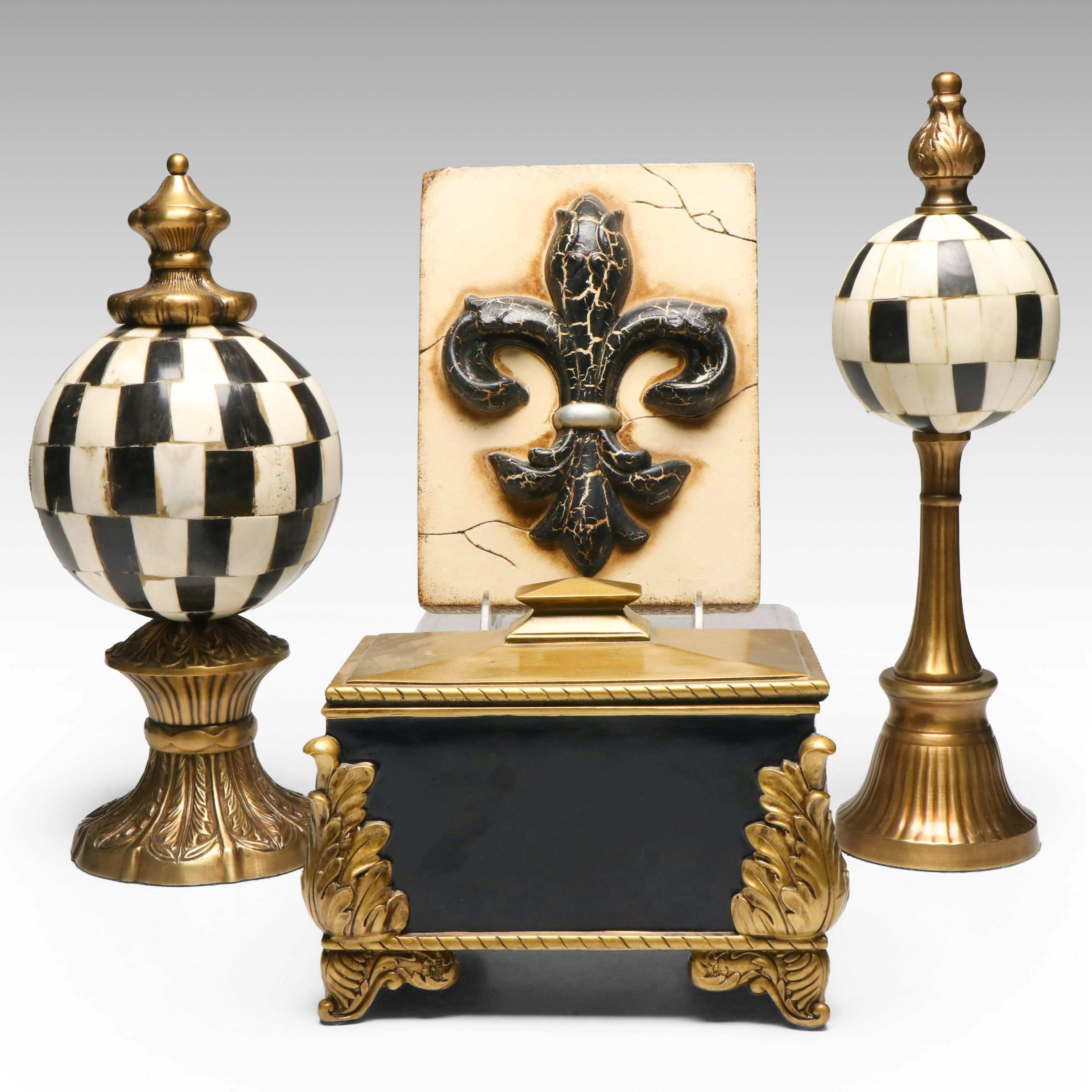 Black and White Mosaic Table Décor with Other Home Accessories