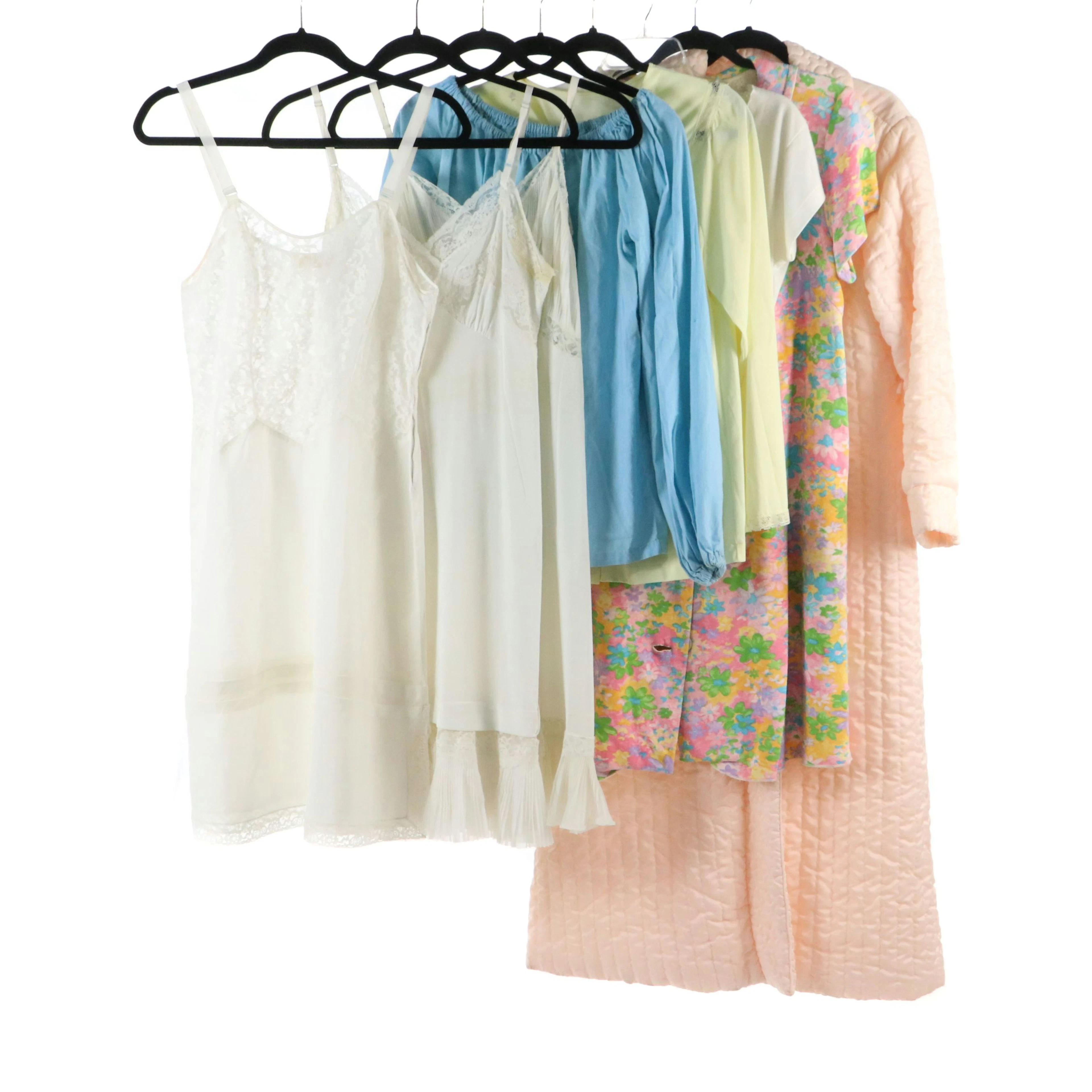 Vintage Barbizon Slip Dress and House Coat with Shadow Line Pajama Top & More
