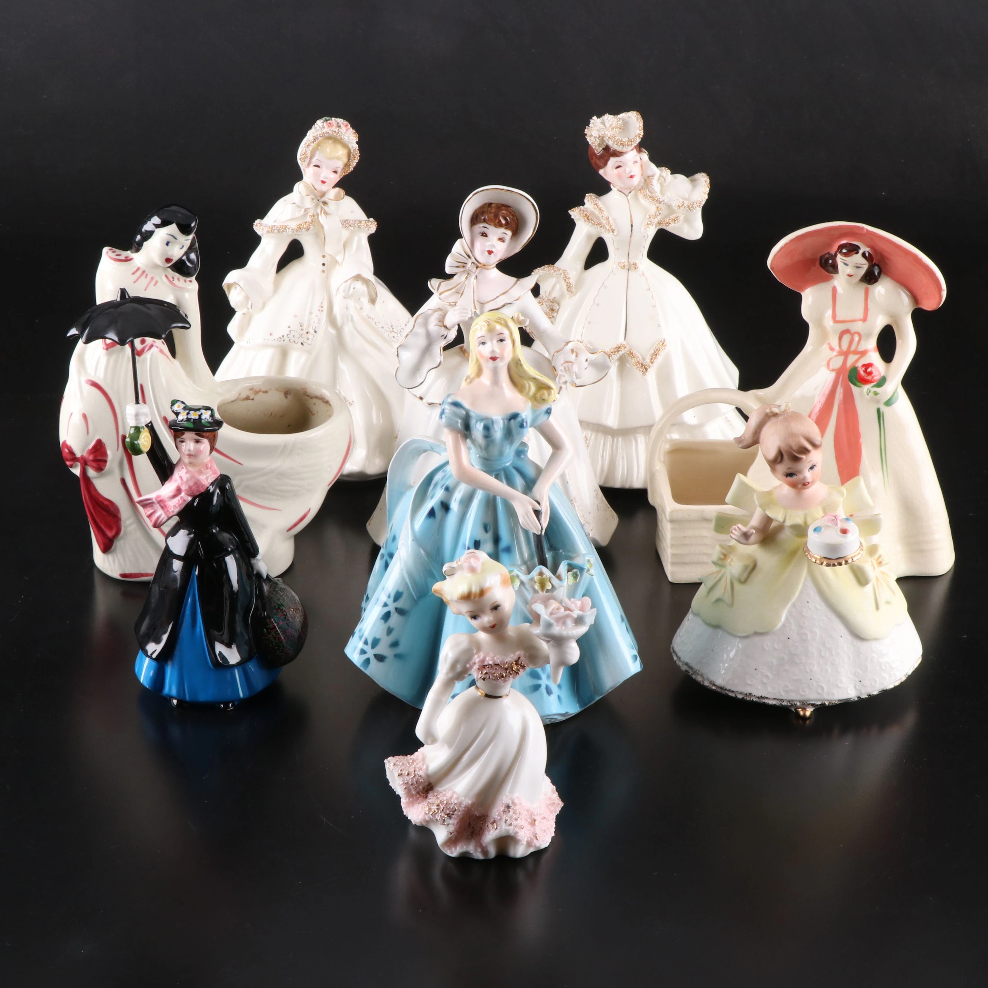 Porcelain "Mary Poppins," "Lady Elizabeth," and Other Porcelain Figurines