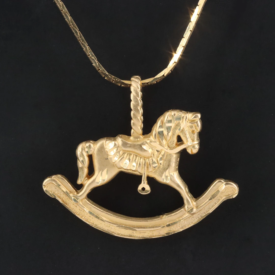 14K Rocking Horse Necklace