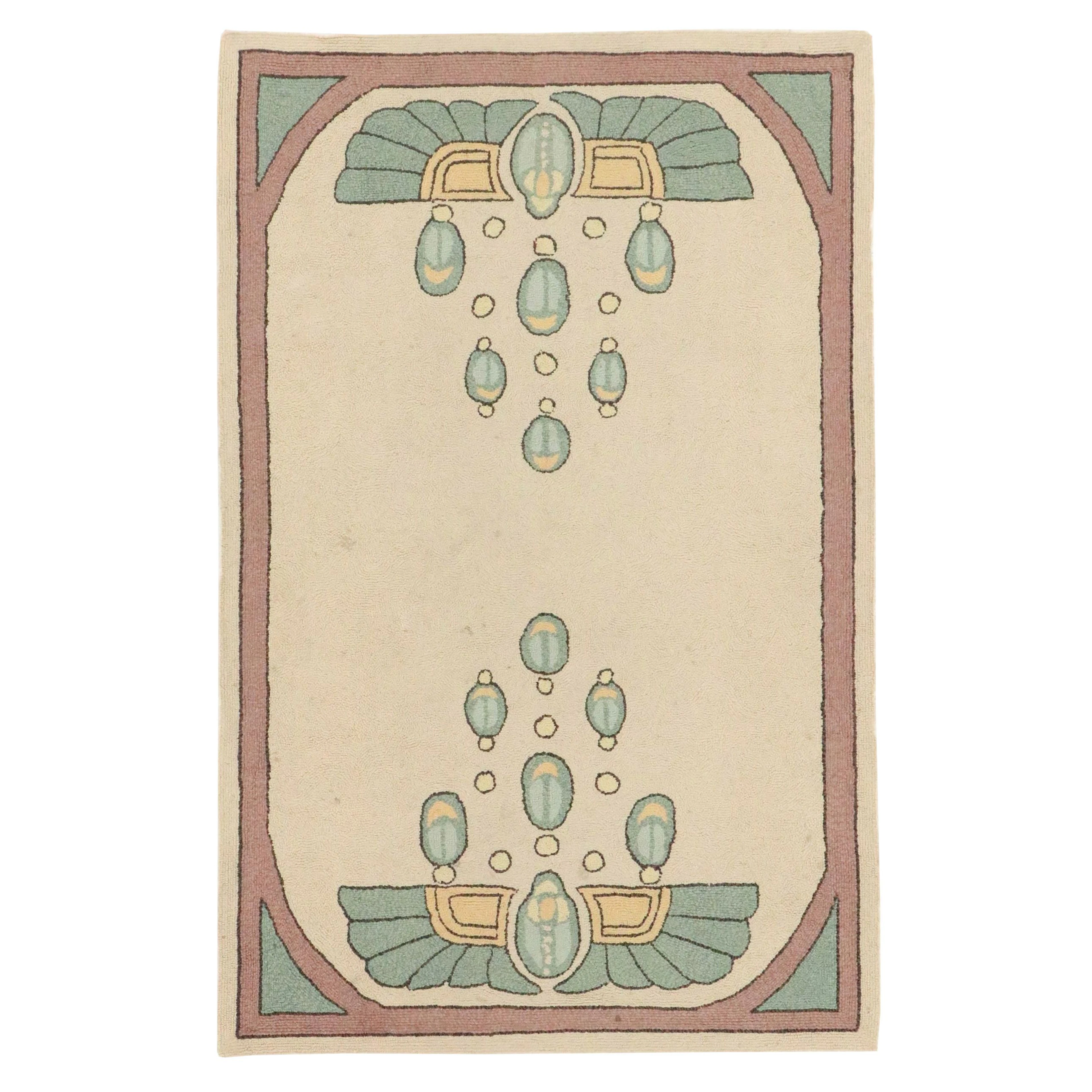 3'7 x 5'7 Hand-Tufted Art Deco Egyptian Revival Style Area Rug