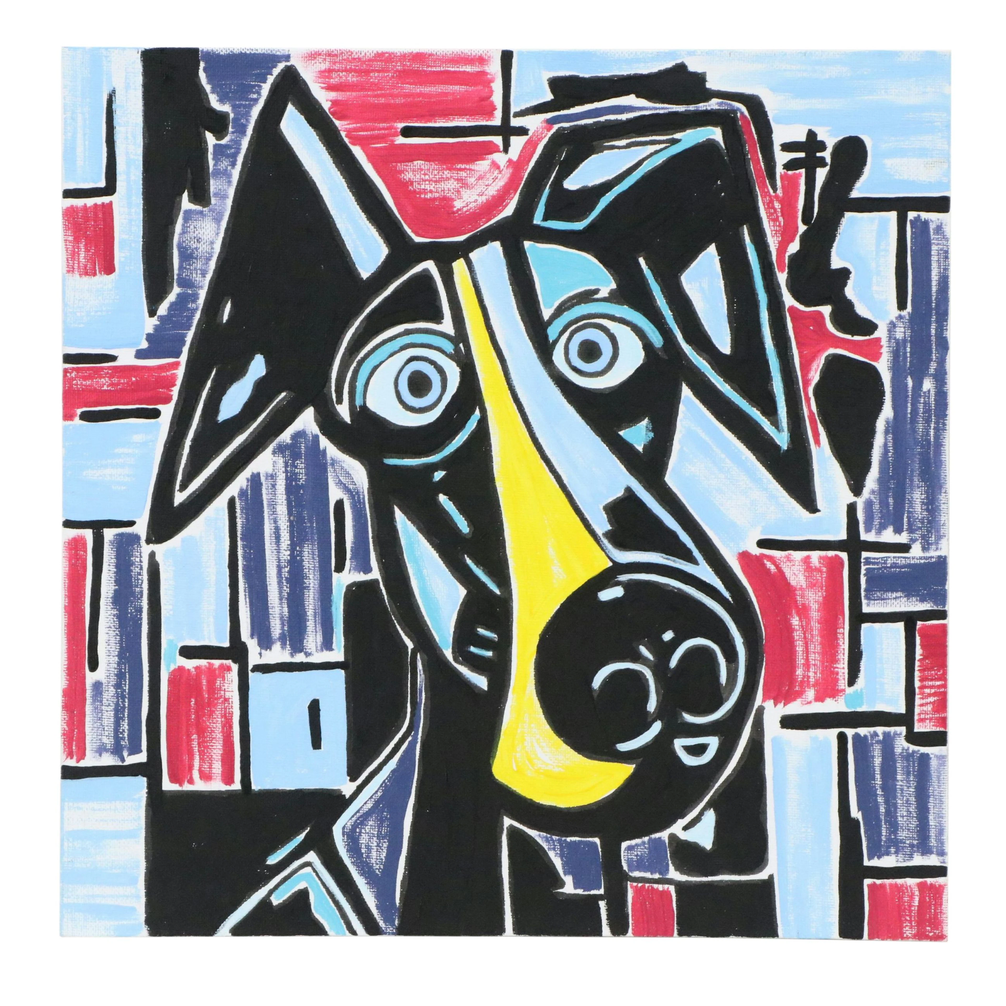 deSanto Geometric Dog Acrylic Painting, 2026