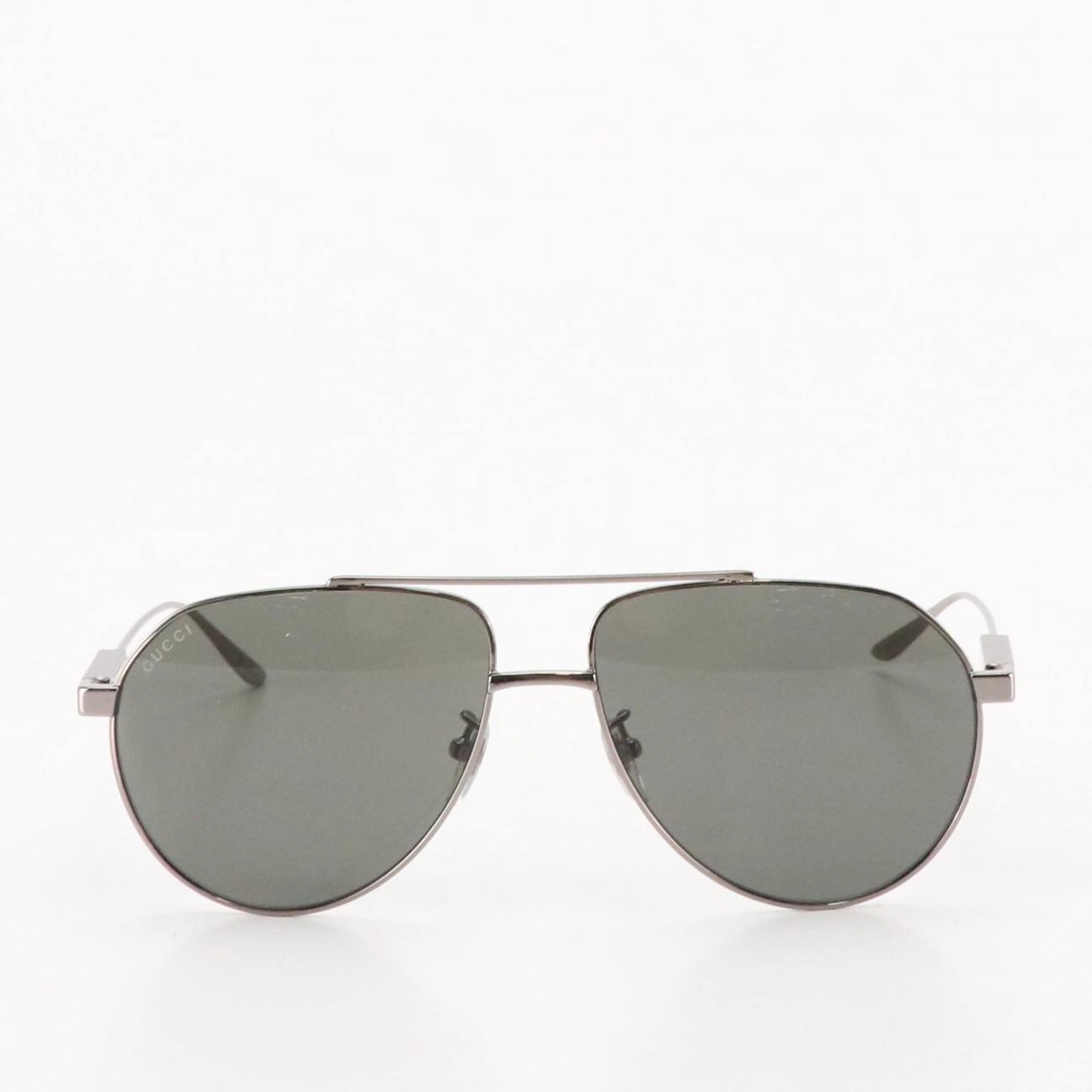 Gucci GG1311S 001 Gray Lens Ruthenium Framed Aviator Sunglasses with Case