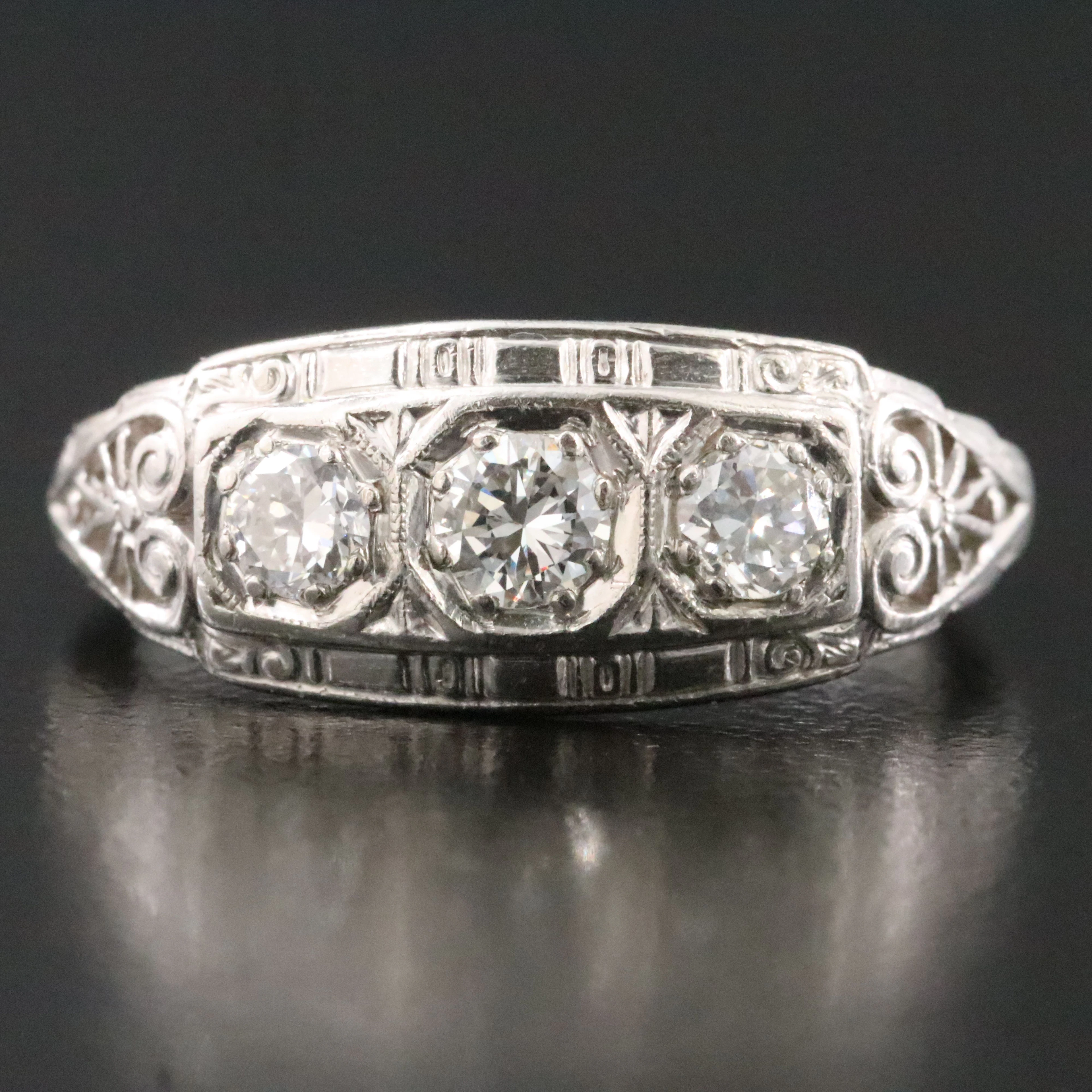 Vintage Platinum Diamond Ring