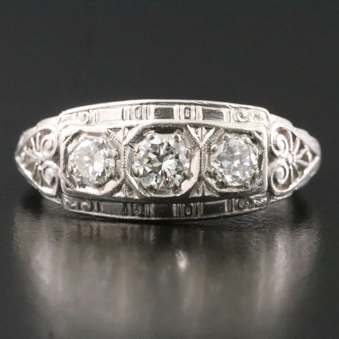 Vintage Platinum Diamond Ring