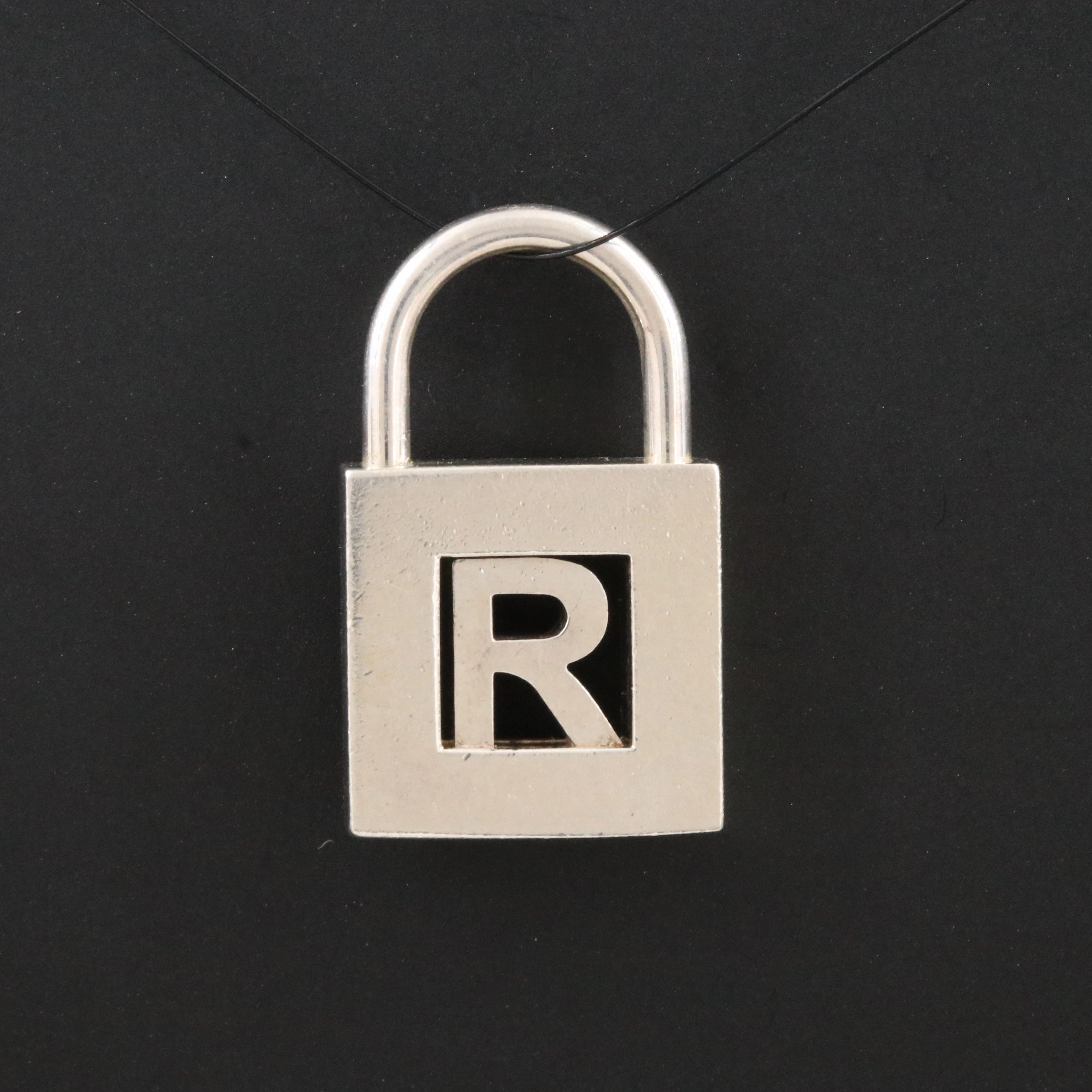 Tiffany & Co. Sterling Letter "R" Lock Pendant