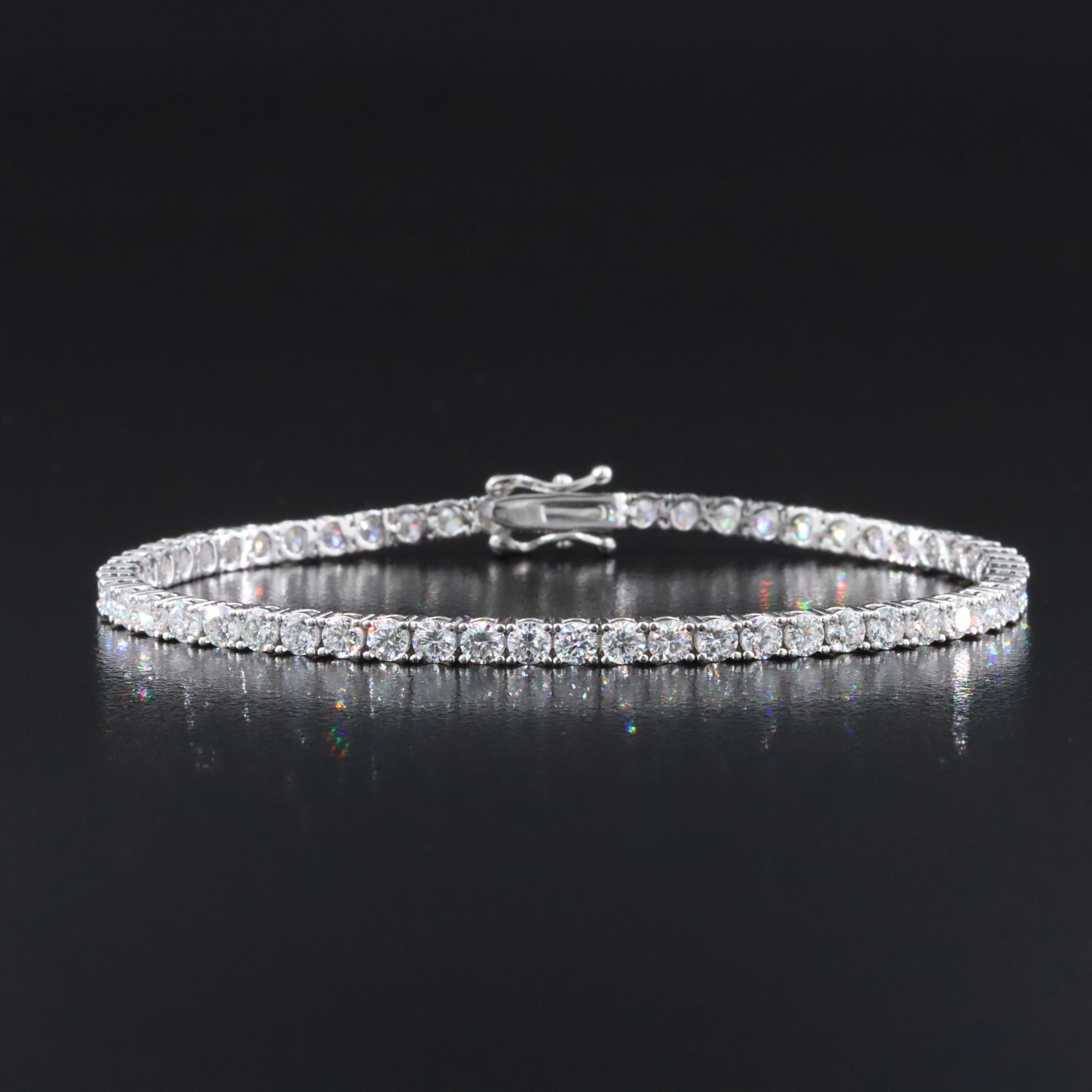 Sterling 4.64 CTW Lab Grown Diamond Line Bracelet