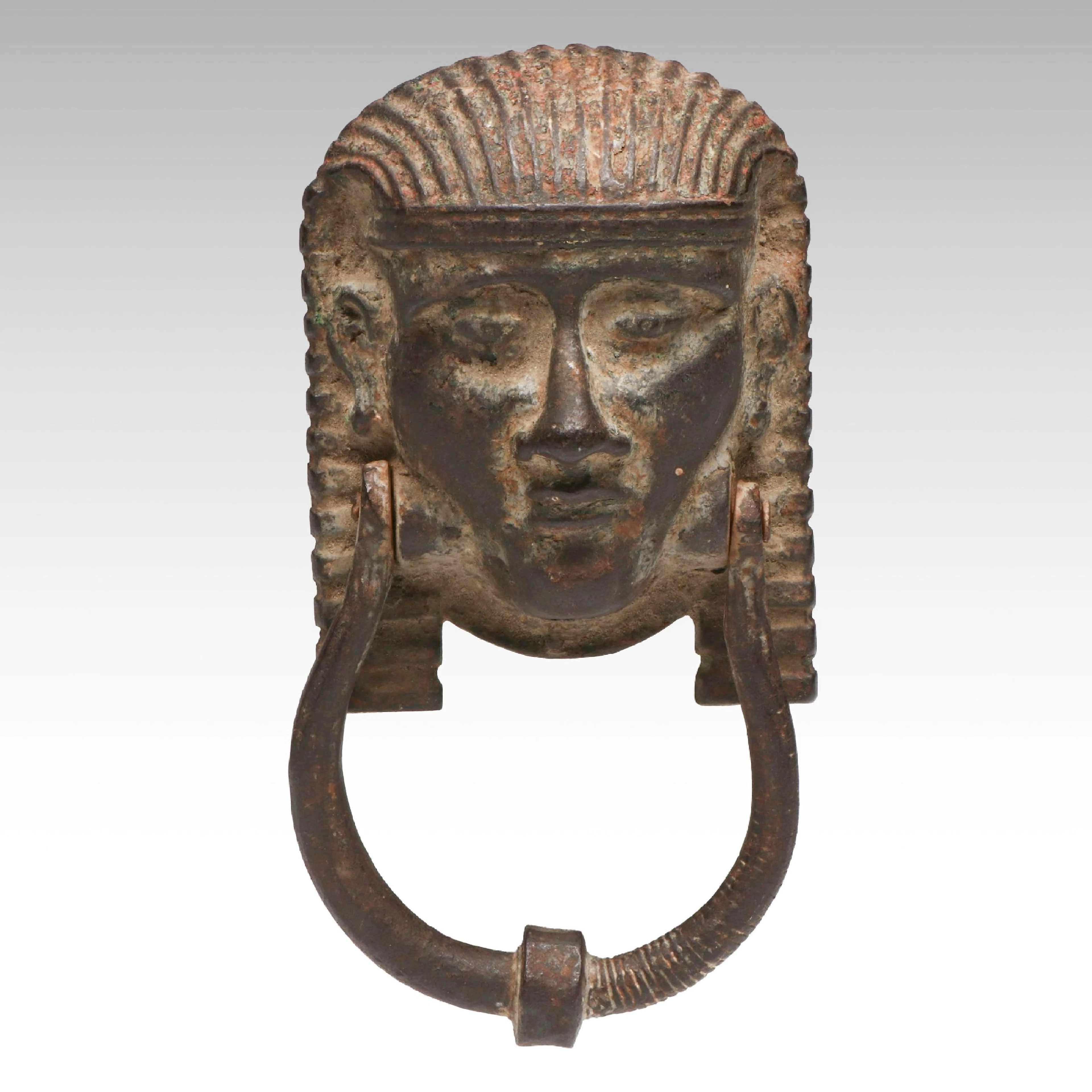 Egyptian Revival Cast Iron Door Knocker, Late 19th Century