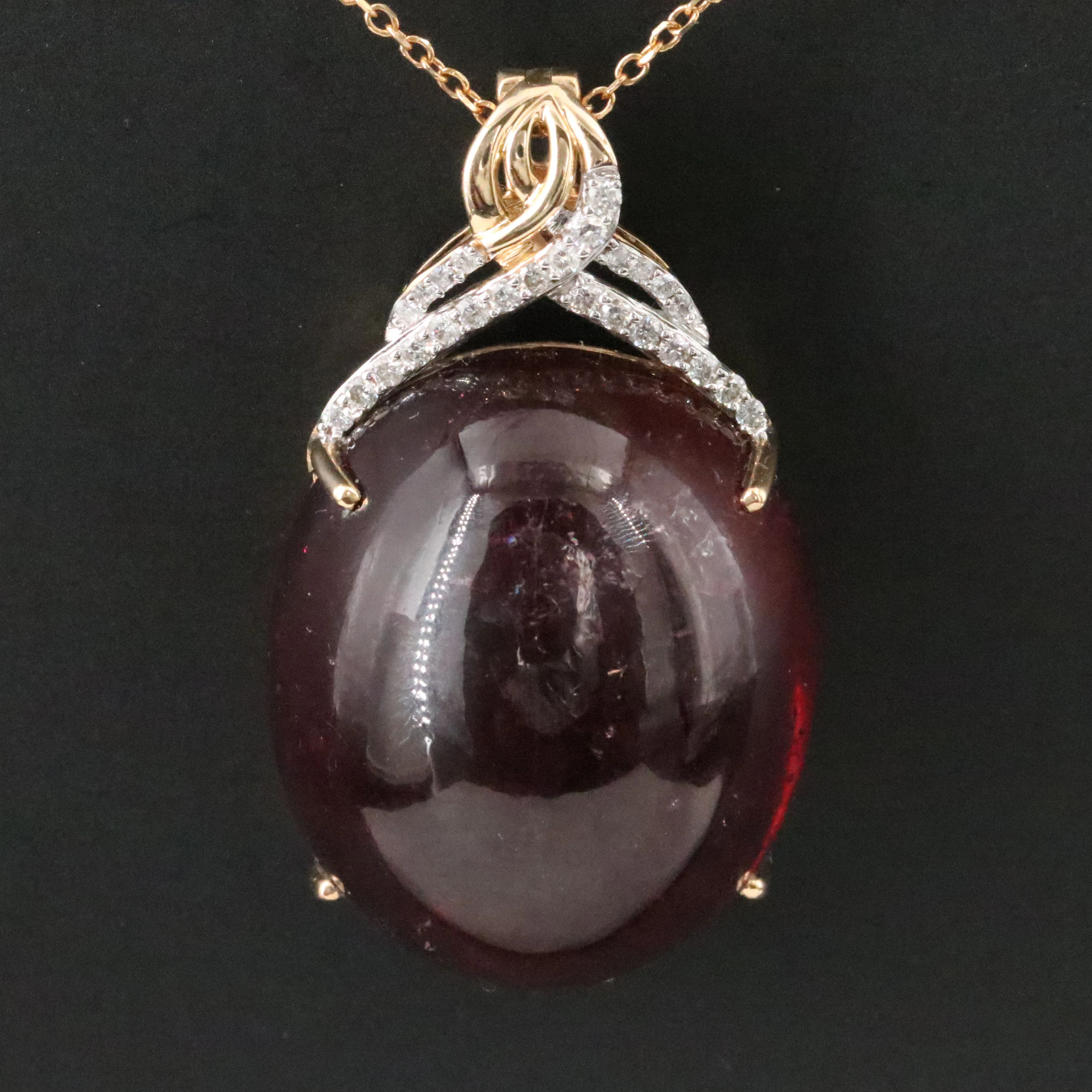 14K 72.94 CT Tourmaline and Diamond Enhancer Pendant Necklace