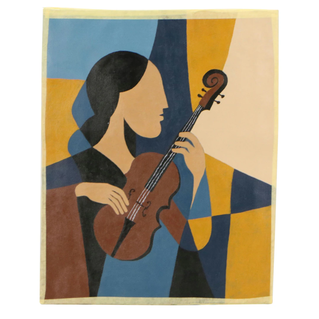 Oluwakemi Omowaire Acrylic Painting "Violin and Me," 21st Century