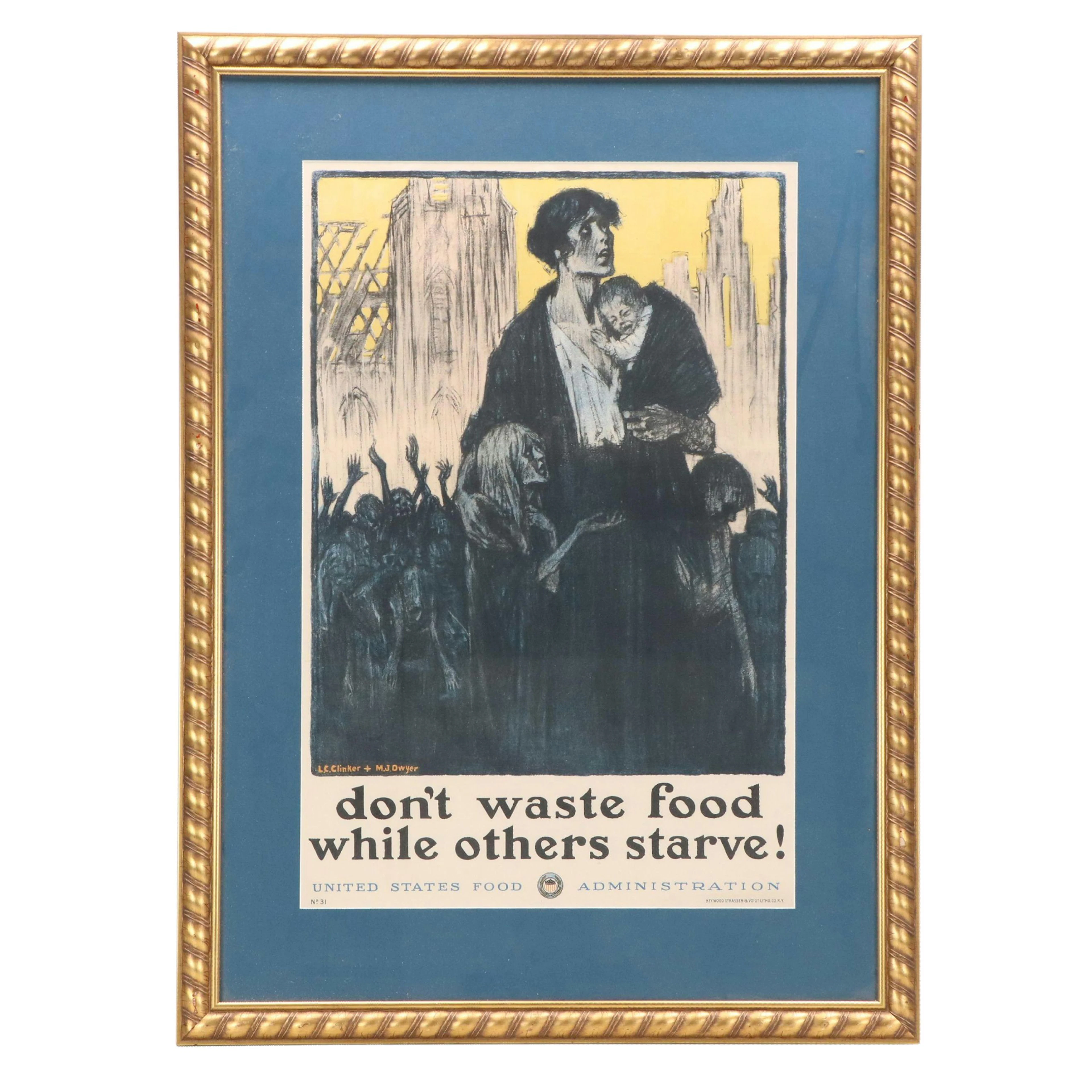 United States Food Administration WWI Propaganda Poster, 1917