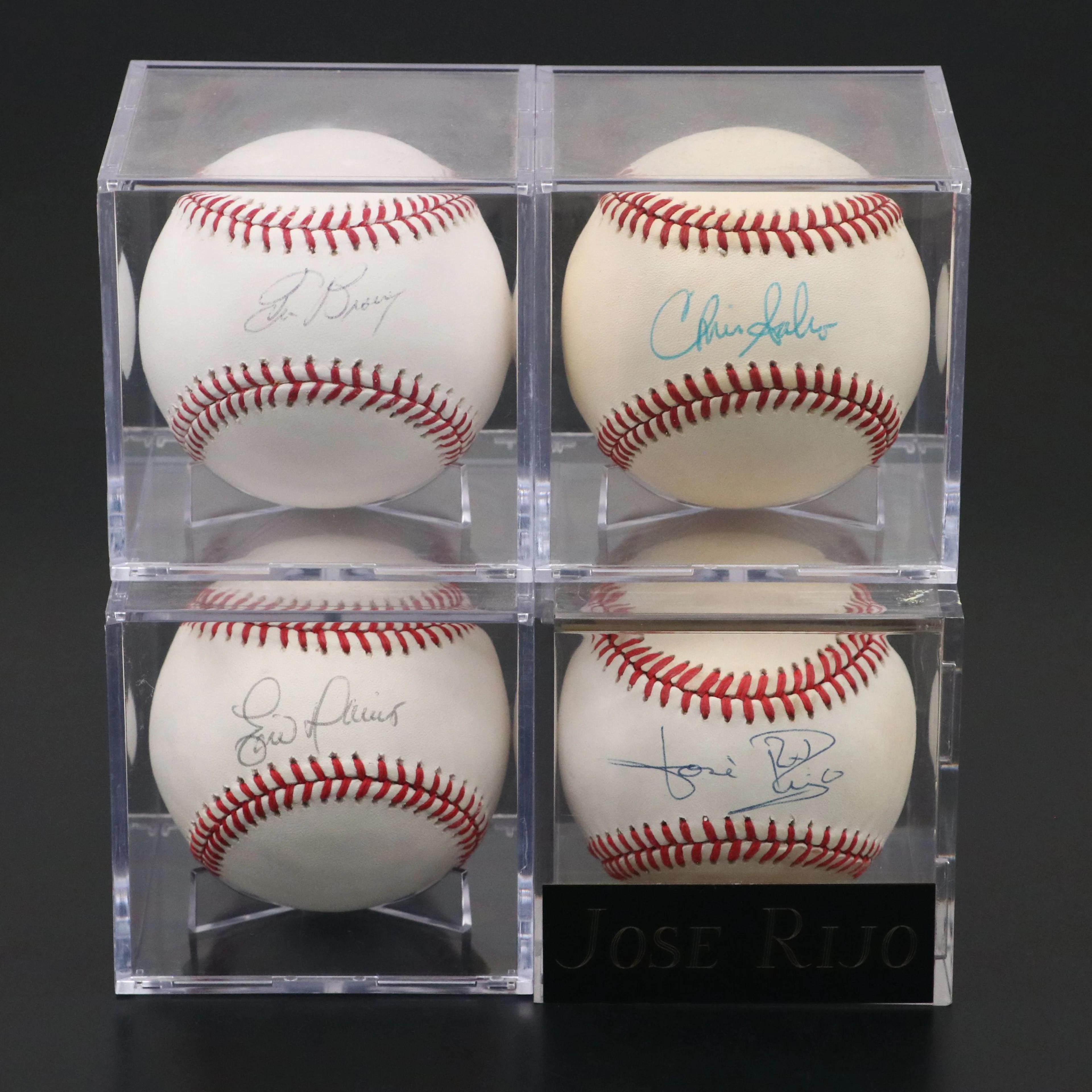 Tom Browning, Eric Davis, Jose Rijo, and Chris Sabo Signed Baseballs