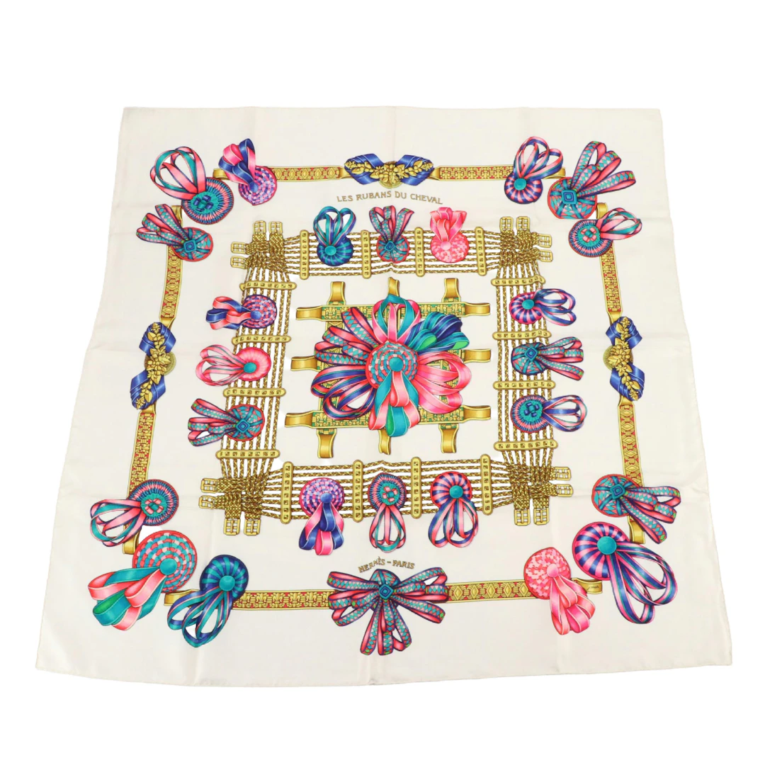 Hermès "Les Rubans du Cheval" Scarf 90 in Silk Twill