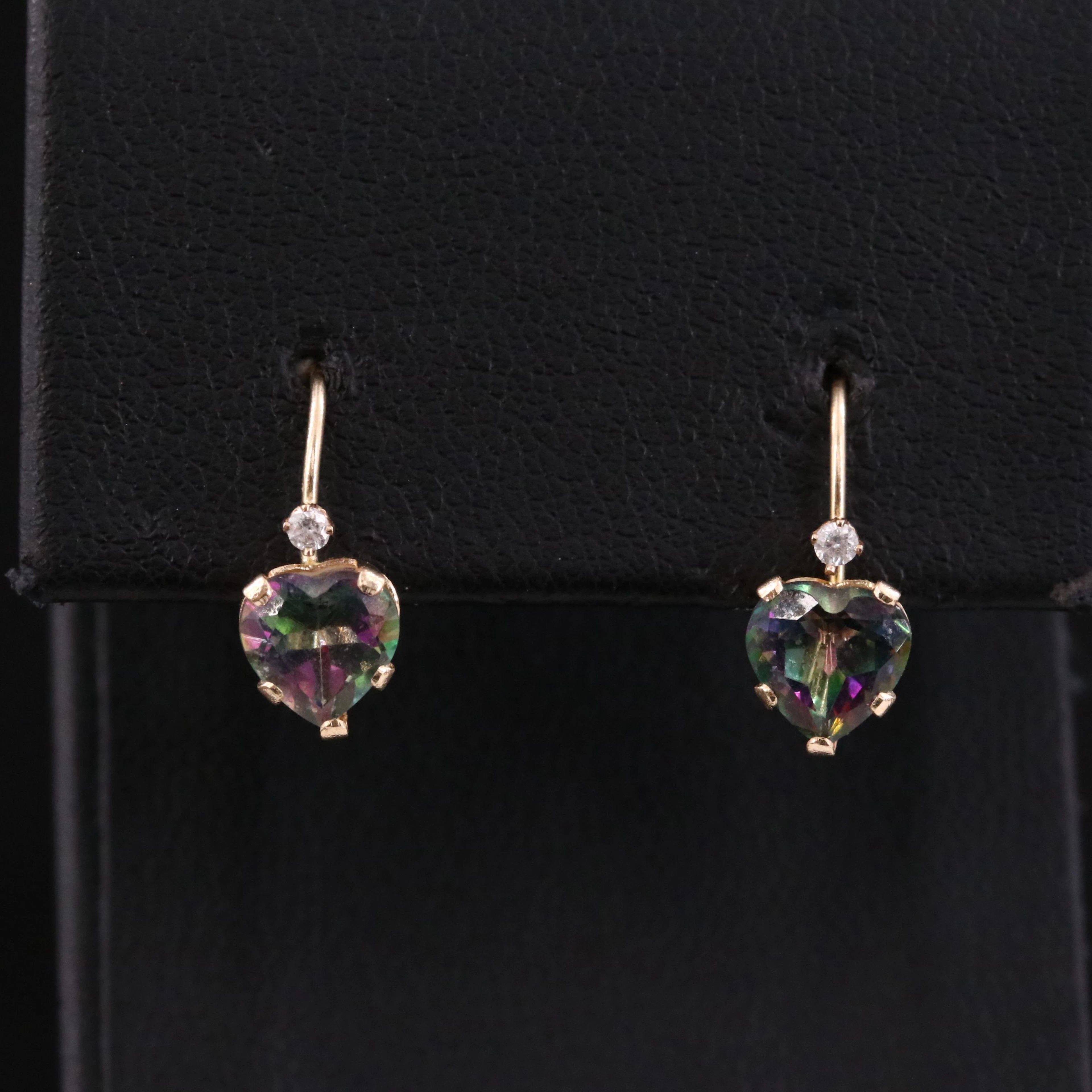 14K Topaz and Diamond Earrings