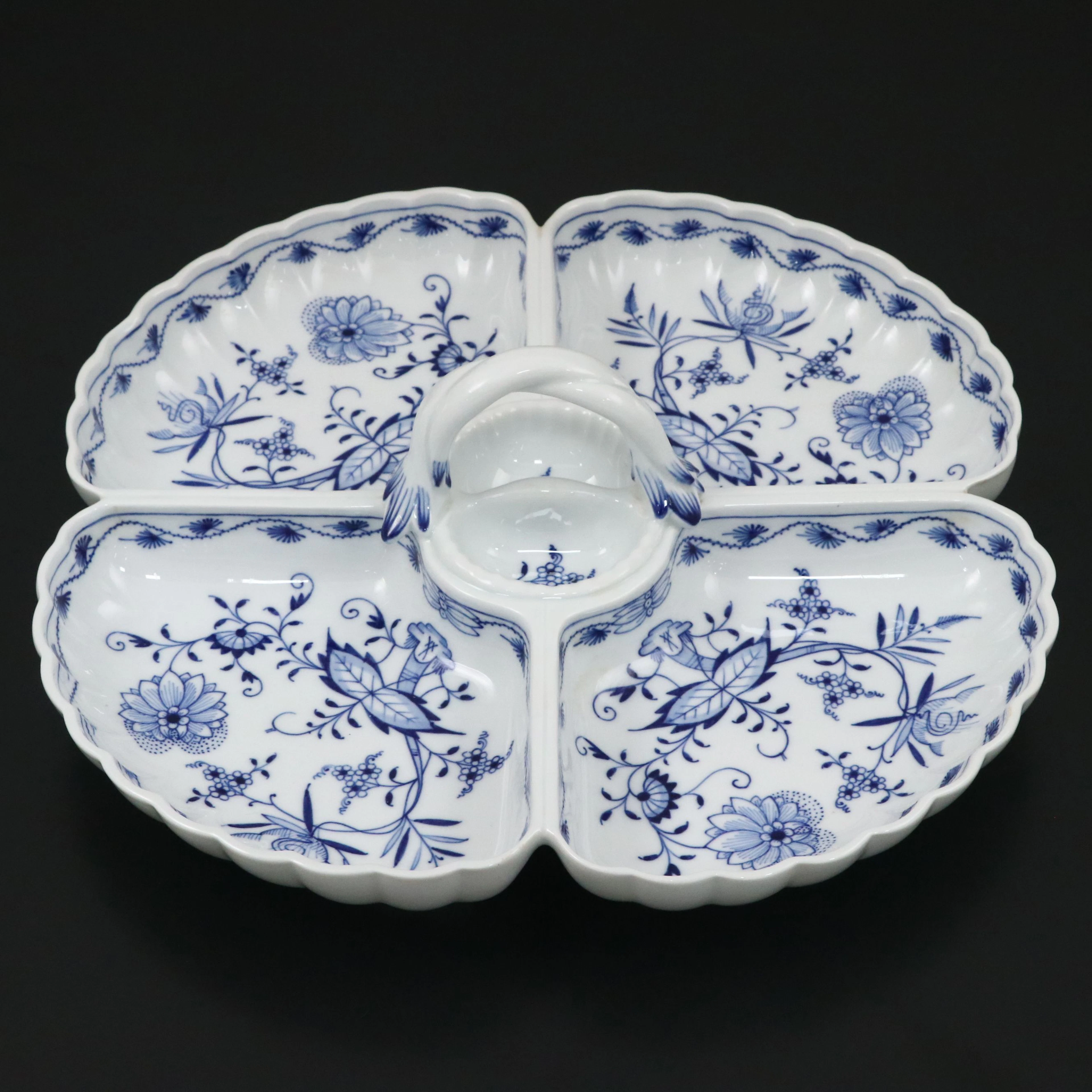 Meissen "Blue Onion" Porcelain Divided Serving Dish, Vintage