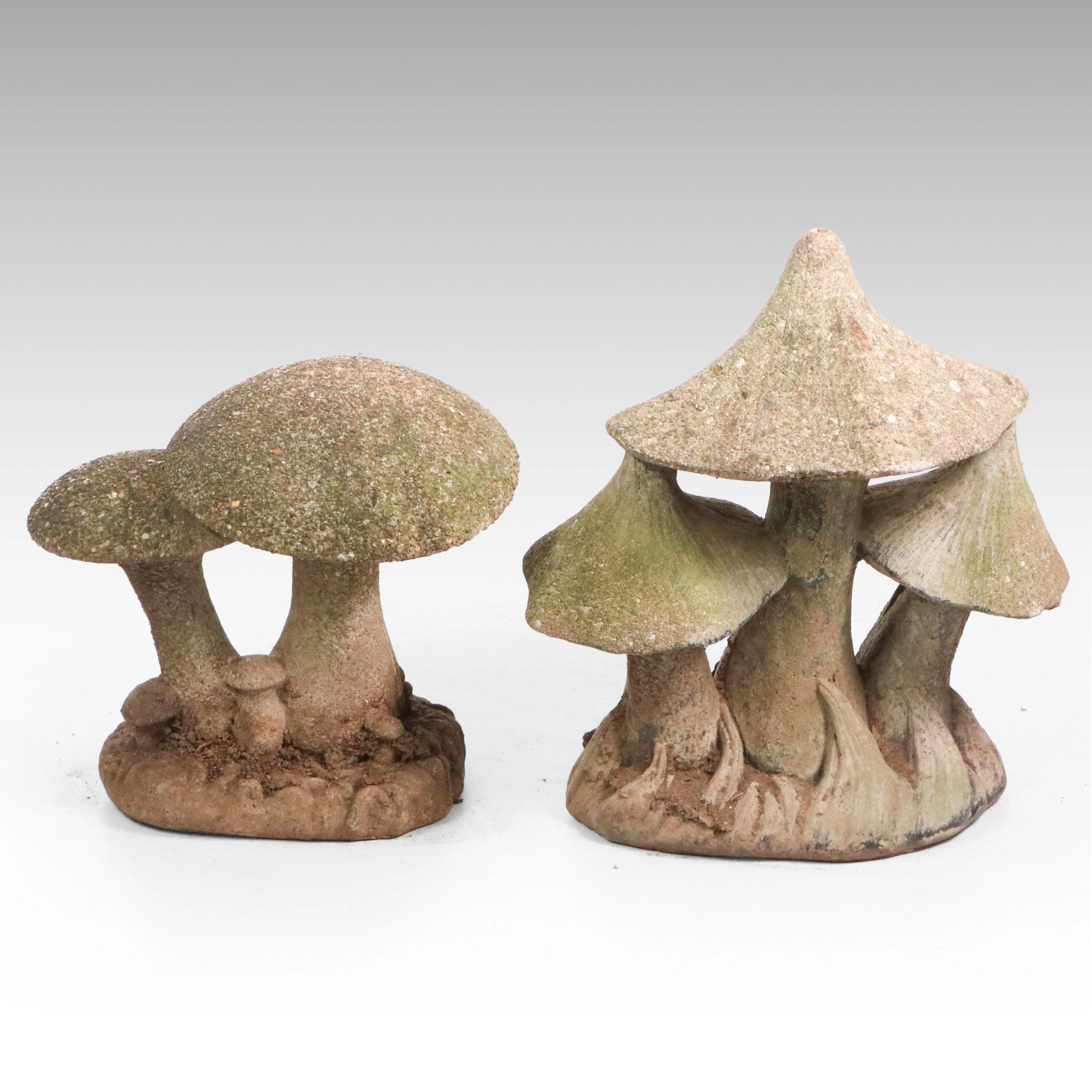 Whimsical Concrete Mushroom Garden Statues