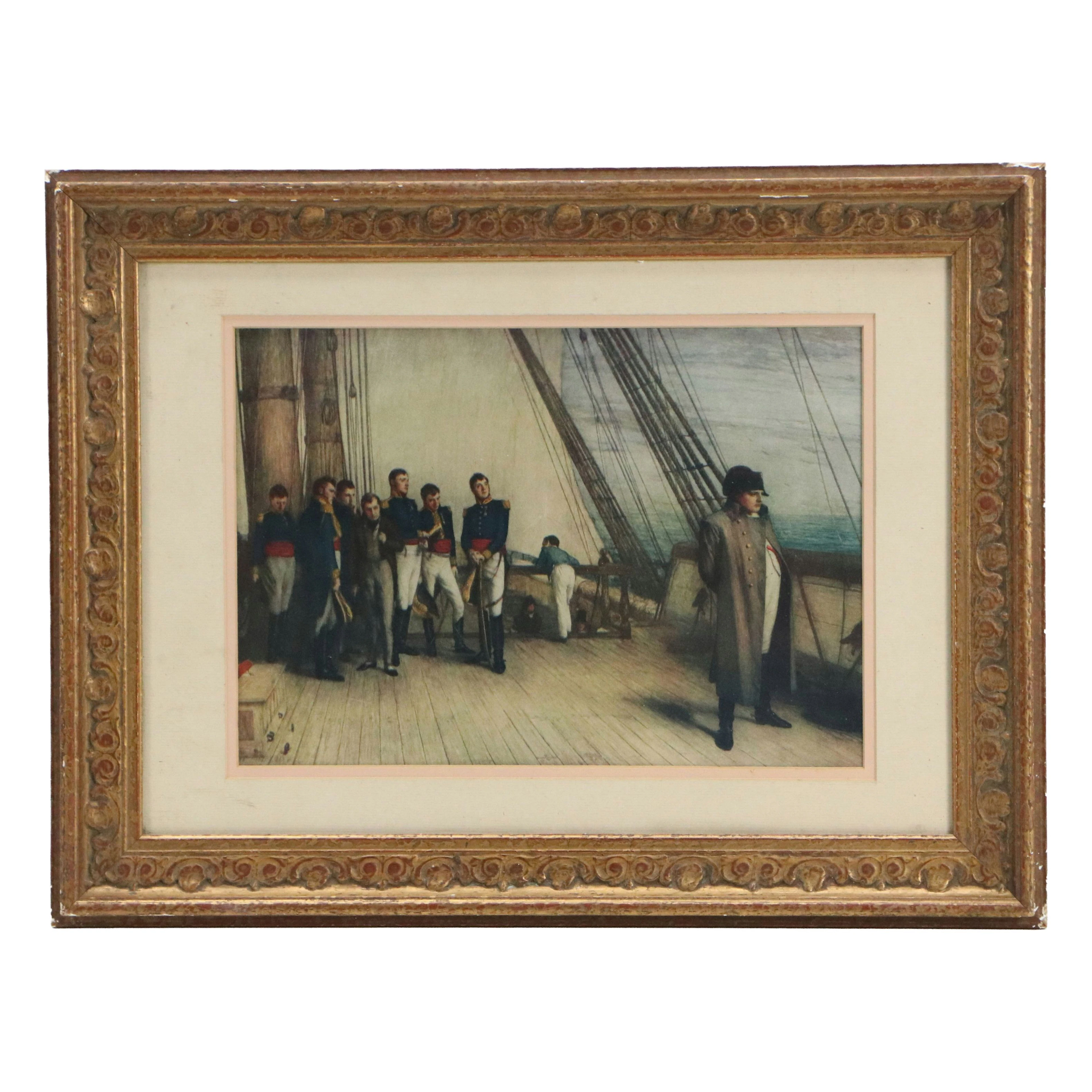 After William Orchardson Offset Lithograph "Napoleon on Board the Bellerophon"