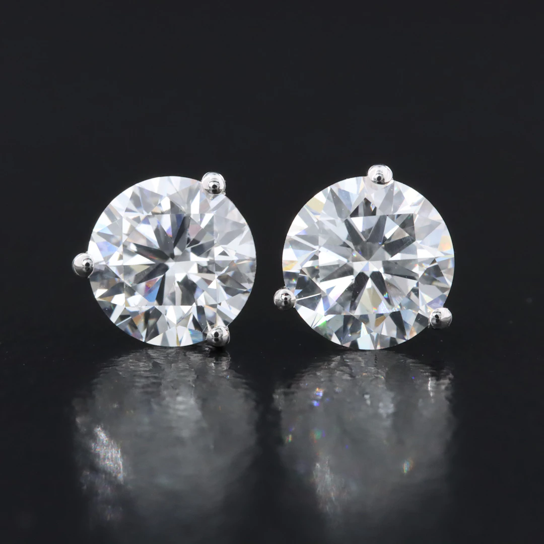 14K 2.05 CTW Lab Grown Diamond Solitaire Earrings