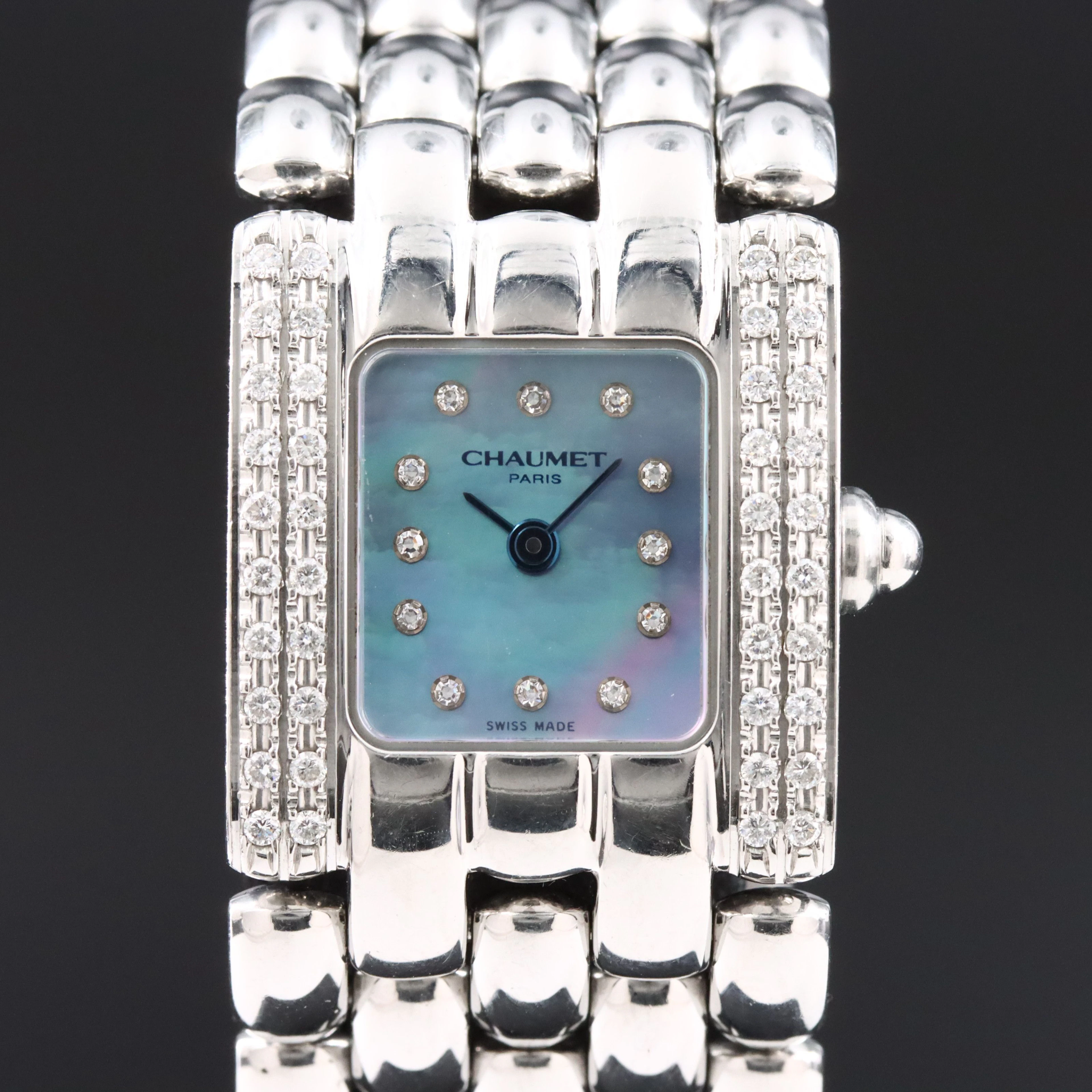 Chaumet Khesis Stainless Steel Mother-of-Pearl and Diamond Watch