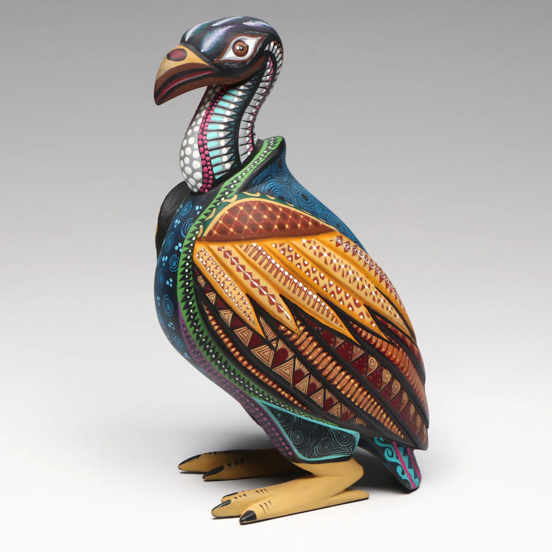 Florencio Fuentes Mexican Folk Art Hand-Carved Wood Alebrije Vulture