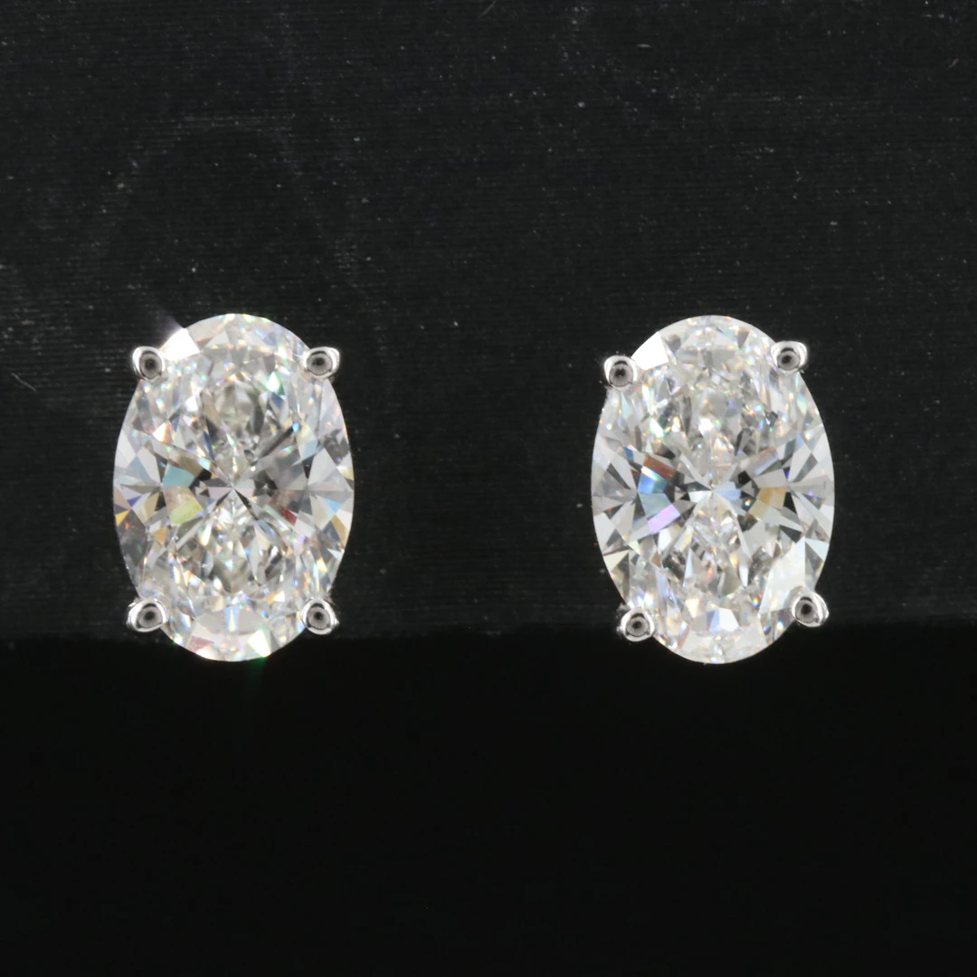 14K 2.94 CTW Lab Grown Diamond Stud Earrings with IGI Reports