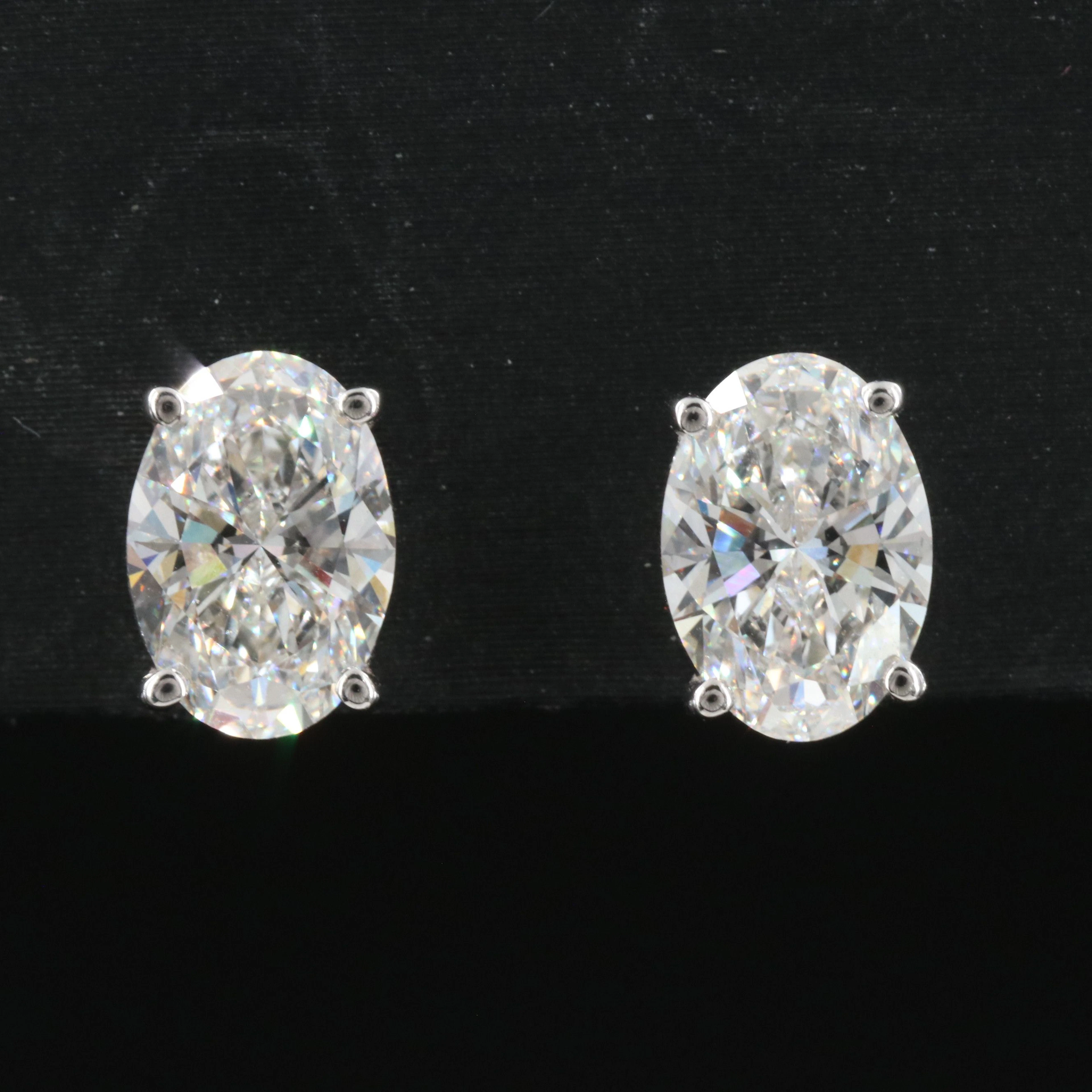 14K 2.94 CTW Lab Grown Diamond Stud Earrings with IGI Reports
