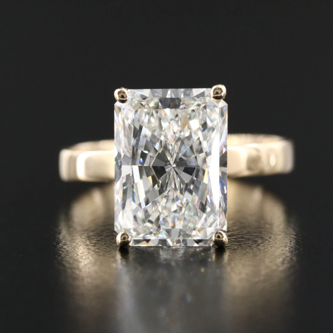 14K 4.15 CT Lab Grown Diamond Solitaire Ring with IGI Report