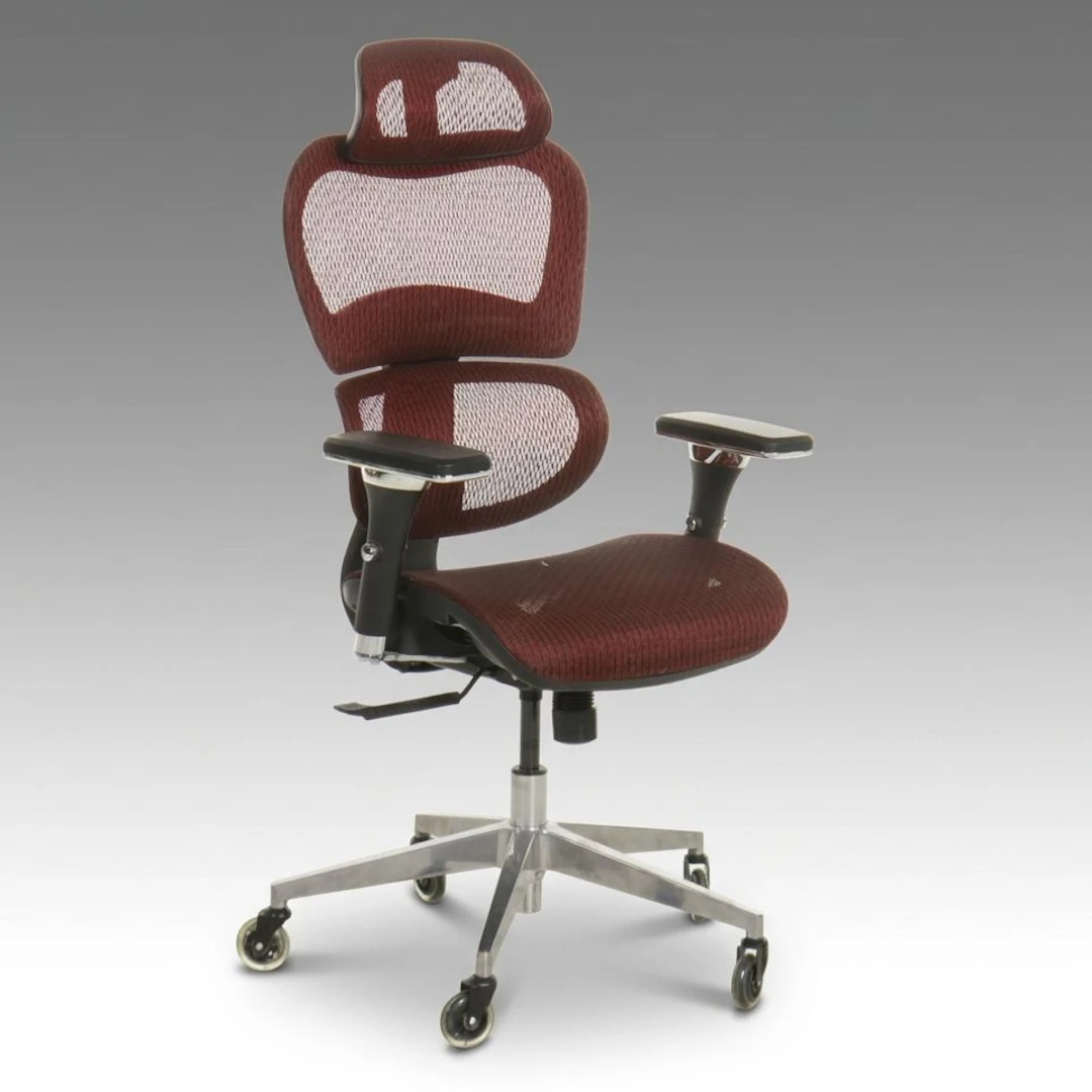 Contemporary Web-Upholstered Adjustable Office Chair