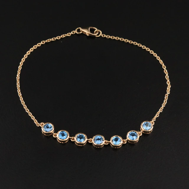 18K Blue Topaz Bracelet