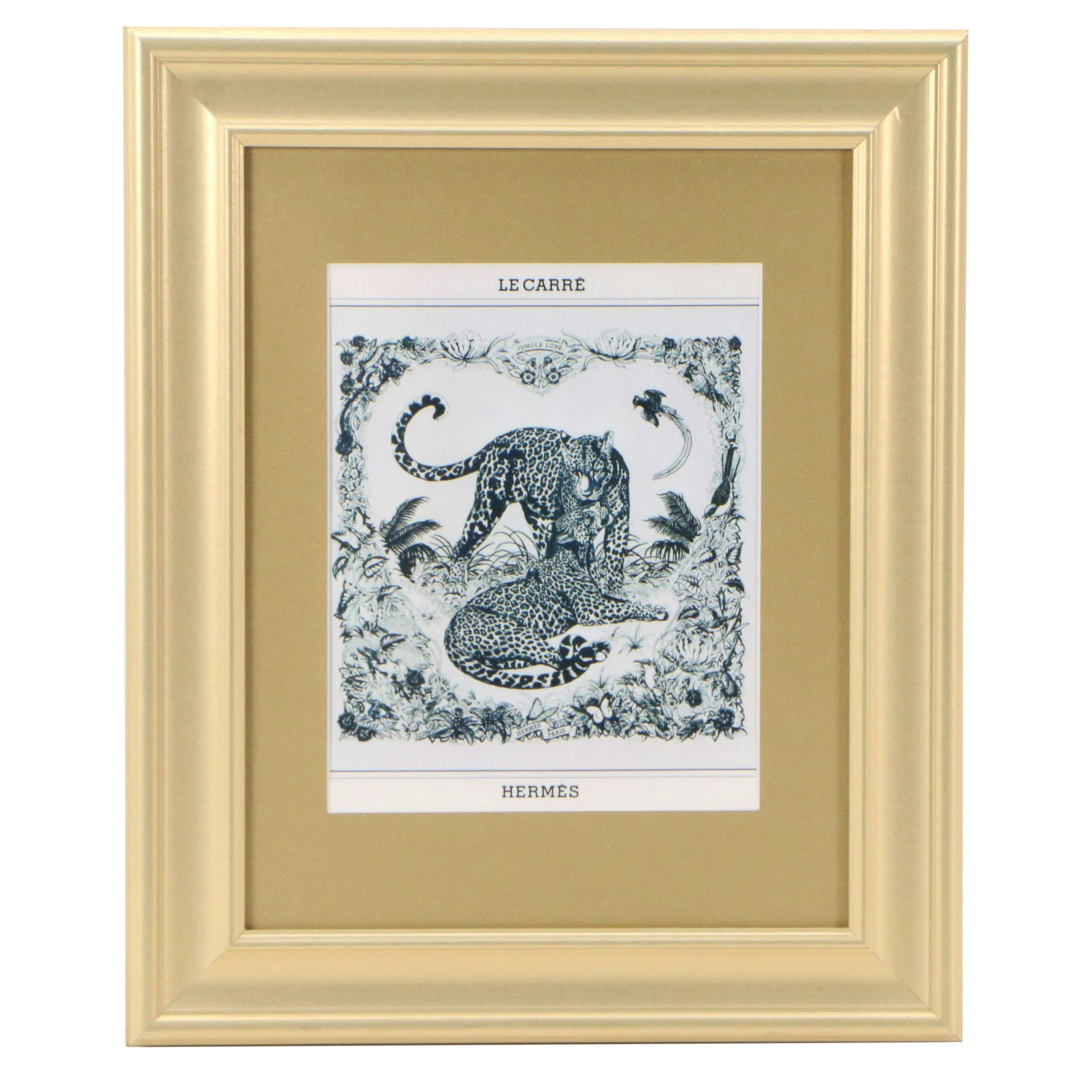 Digital Print of Hermès Silk Scarf Motif "Jungle Love"