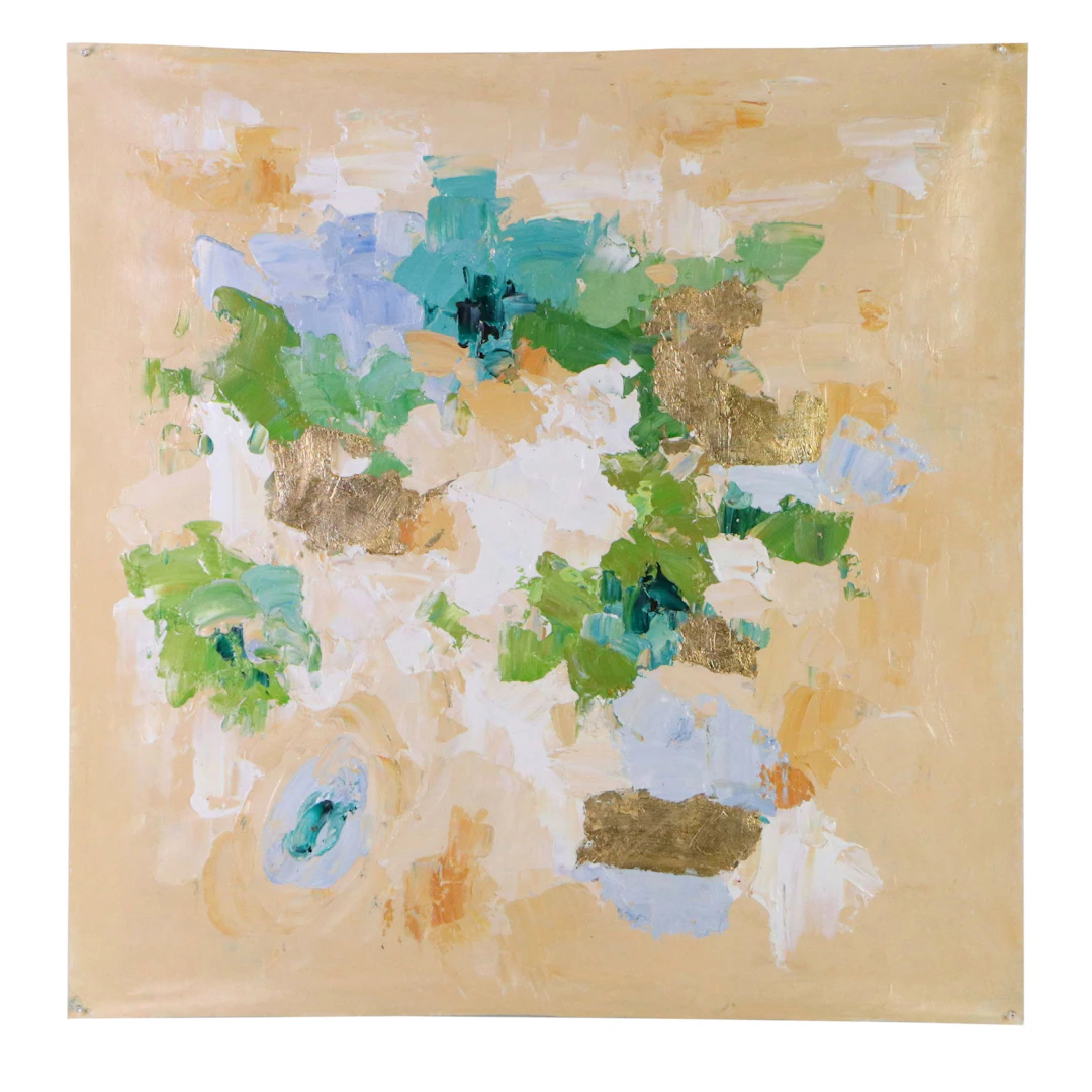 Ping Abstract Expressionist Style Oil Painting "Golden Flight," 21st Century