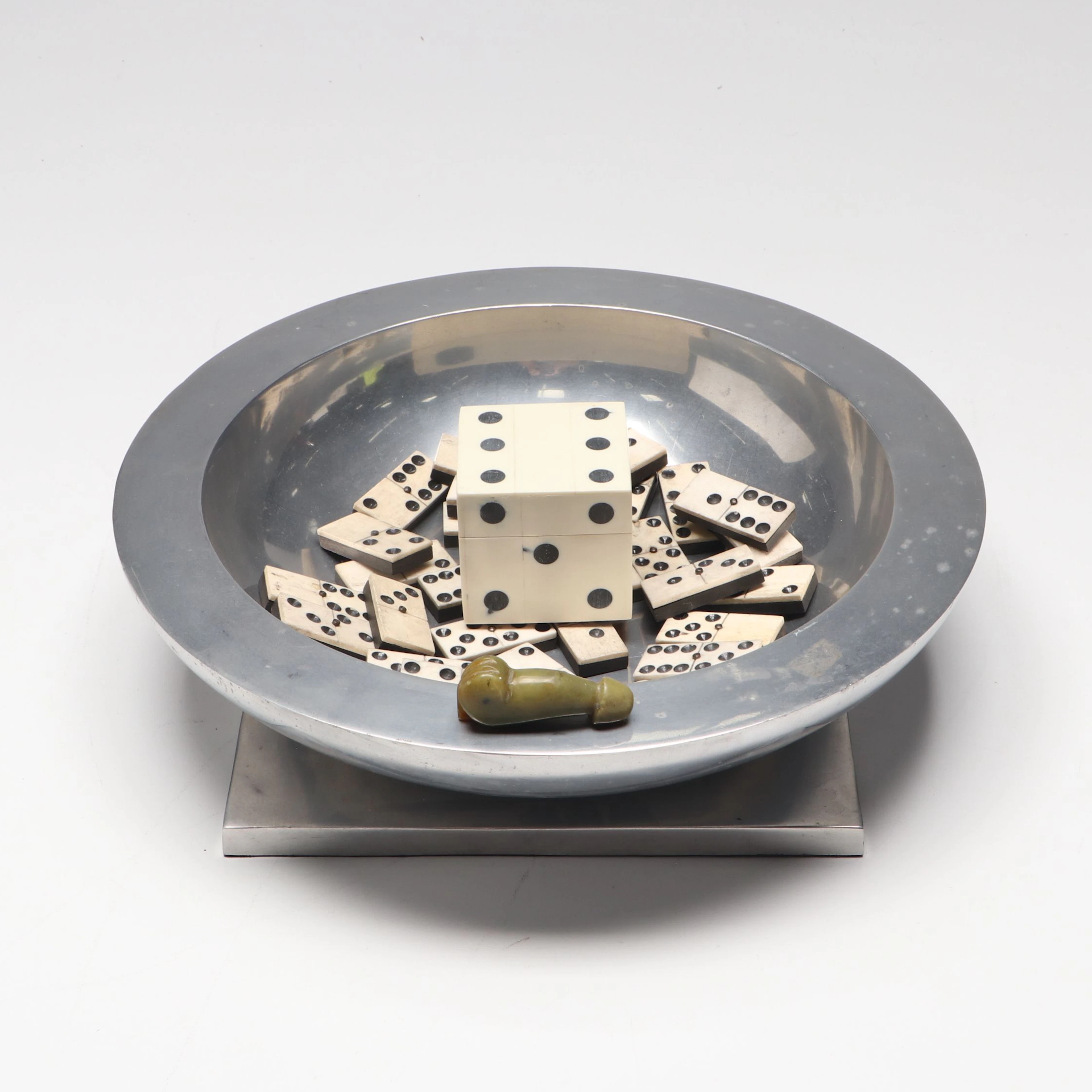 Michael Graves Designed Aluminum Bowl with Dominoes and More