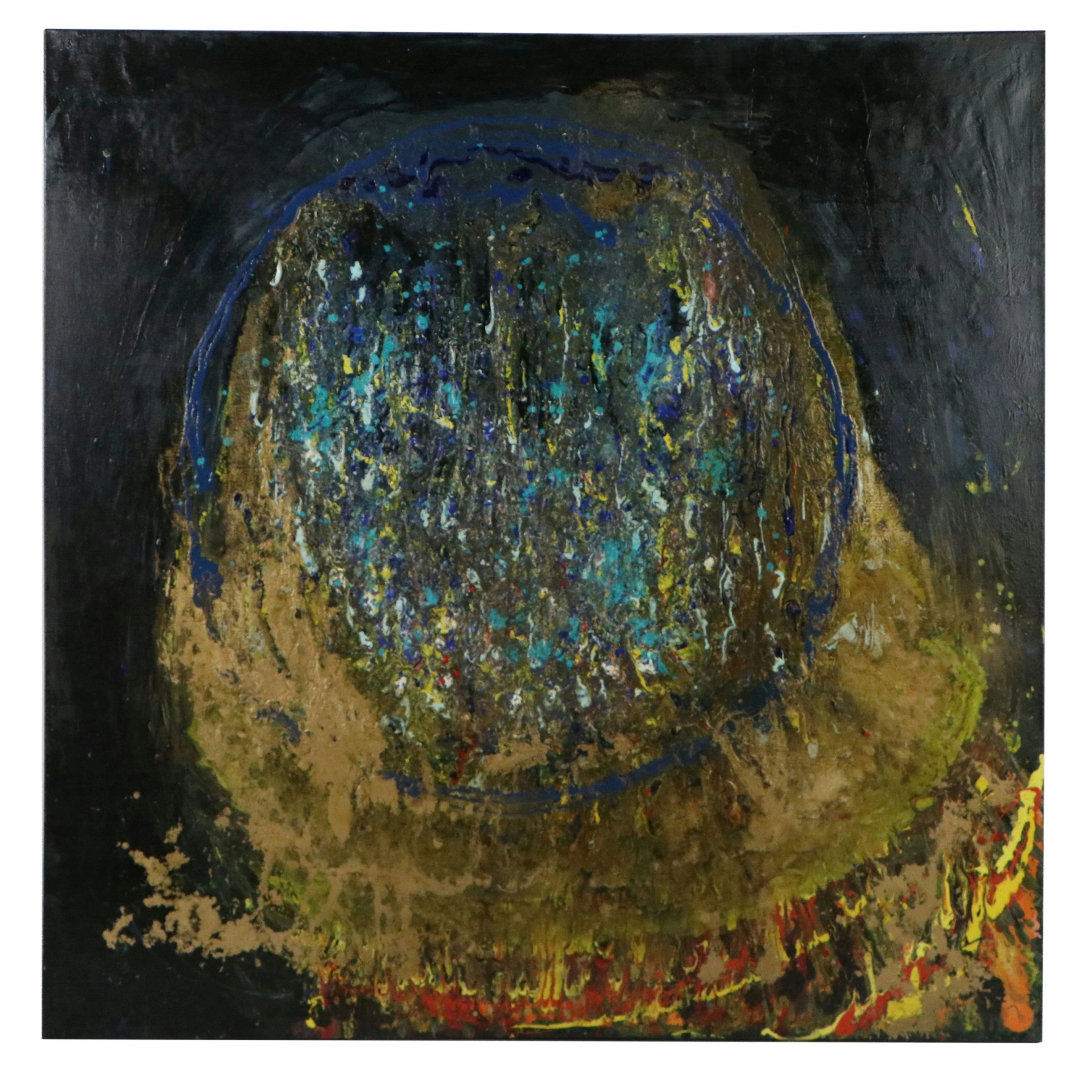 Abstract Acrylic Painting Attributed to Frank Bowling, Late 20th to