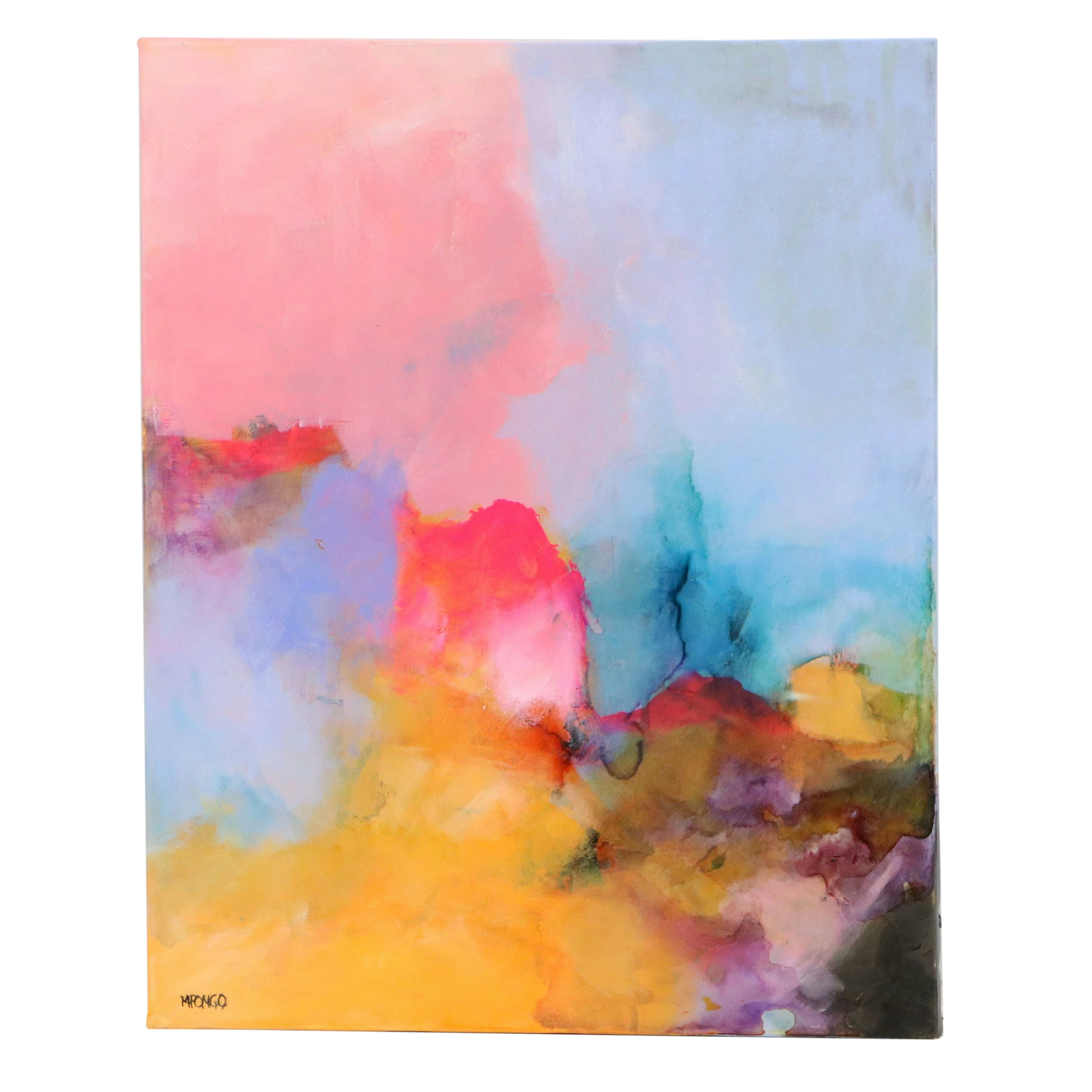 Milagros Pongo Abstract Mixed Media Painting "Where Color Awakens," 2026