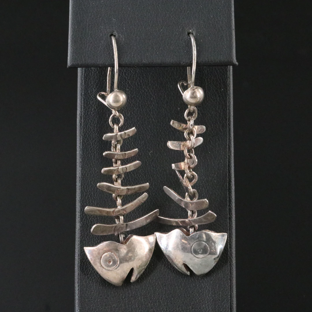 Sterling Fishbone Earrings