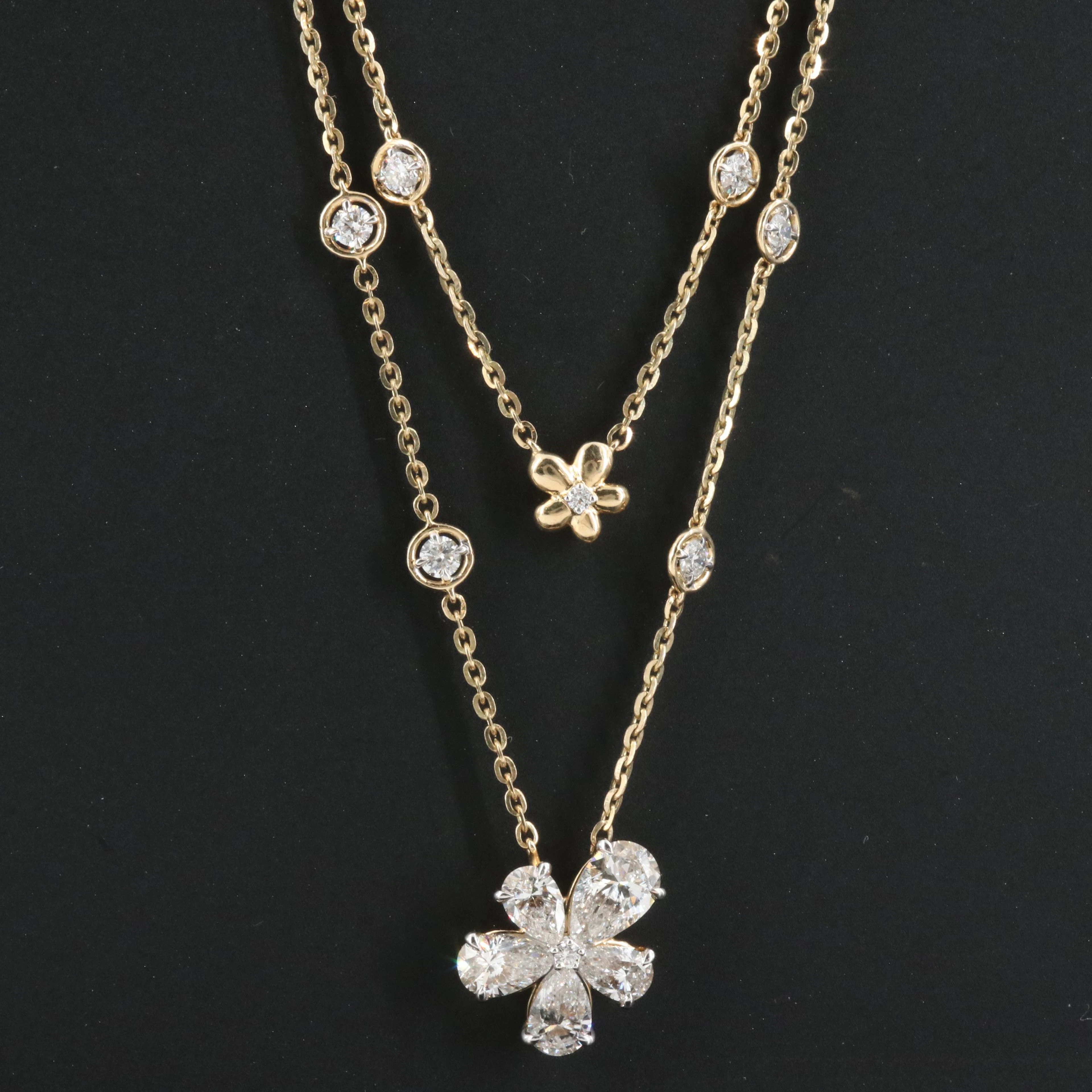 14K 1.75 CTW Lab Grown Diamond Tiered Necklace with IGI Report