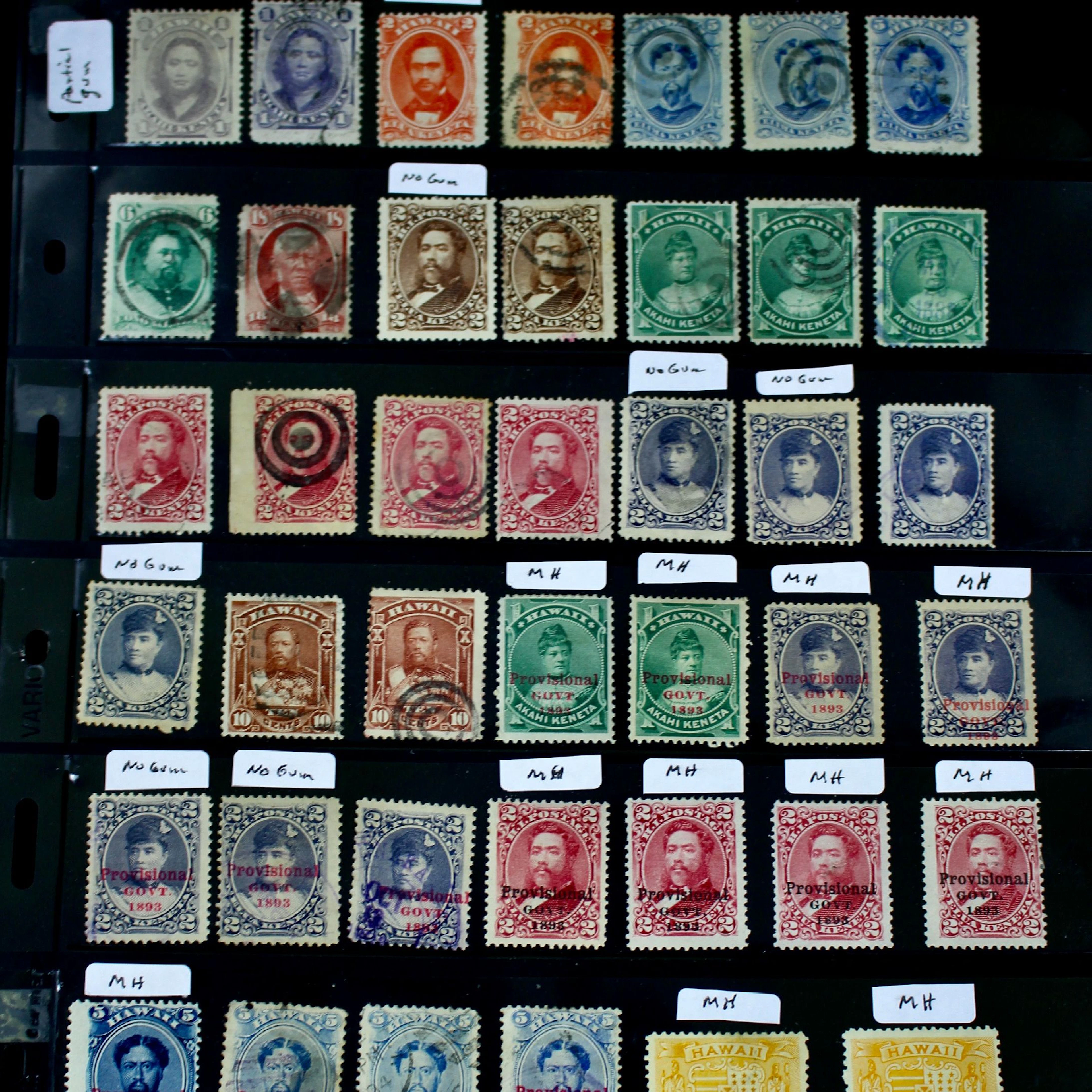 Sixty-Seven Hawaiian Postage Stamps