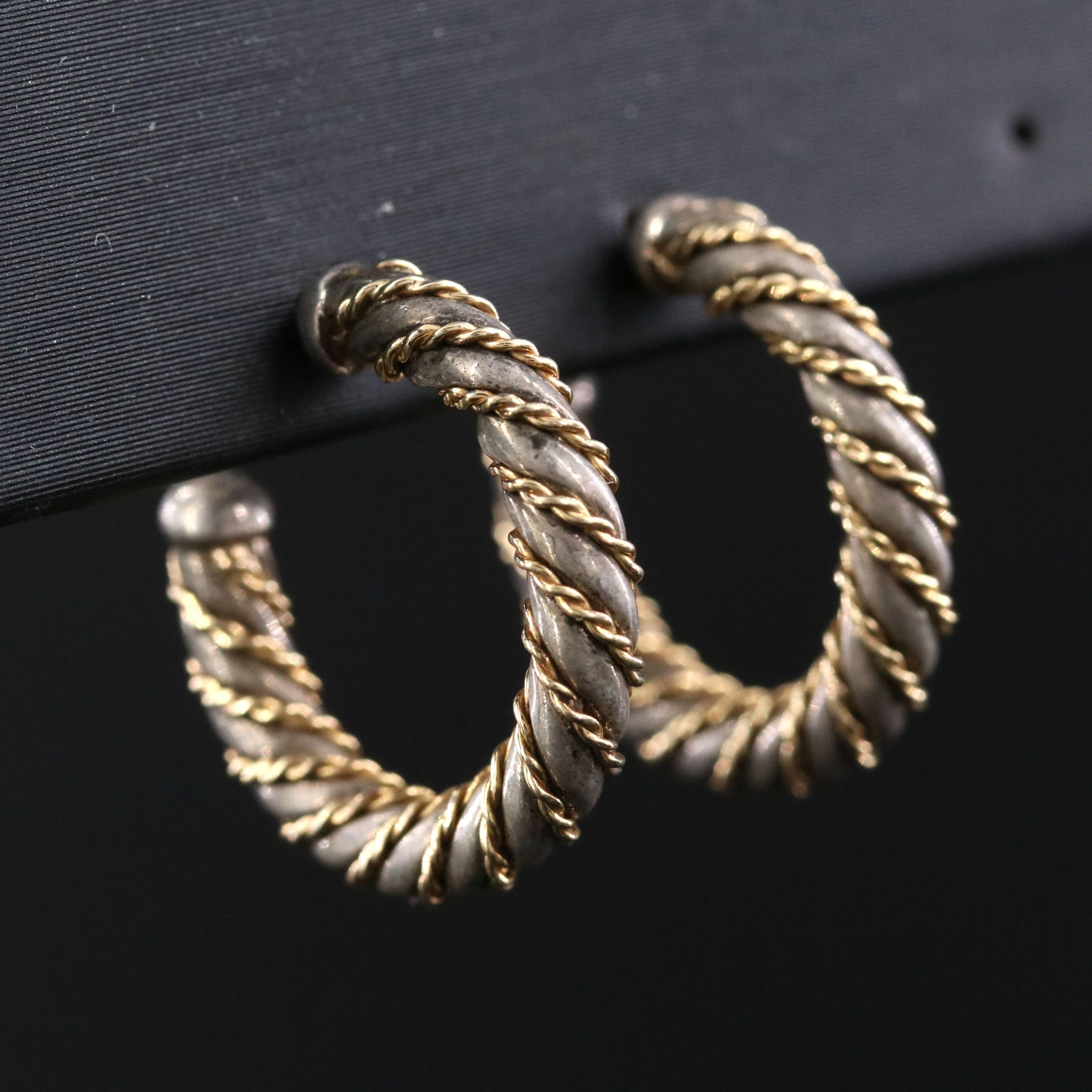 Tiffany & Co. Sterling Twisted Hoop Earrings