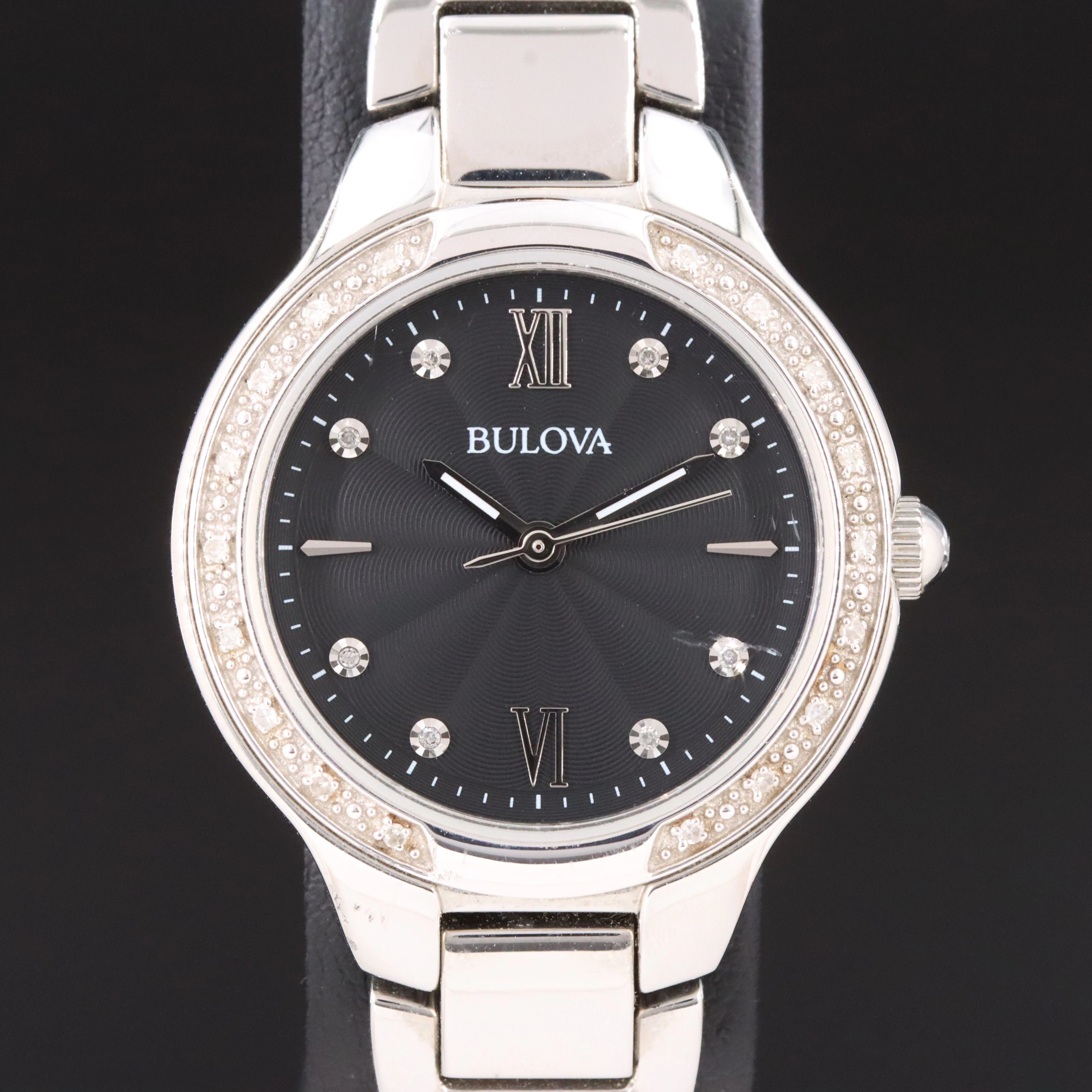 Bulova Classic Diamond Stainless Steel Quartz Watch