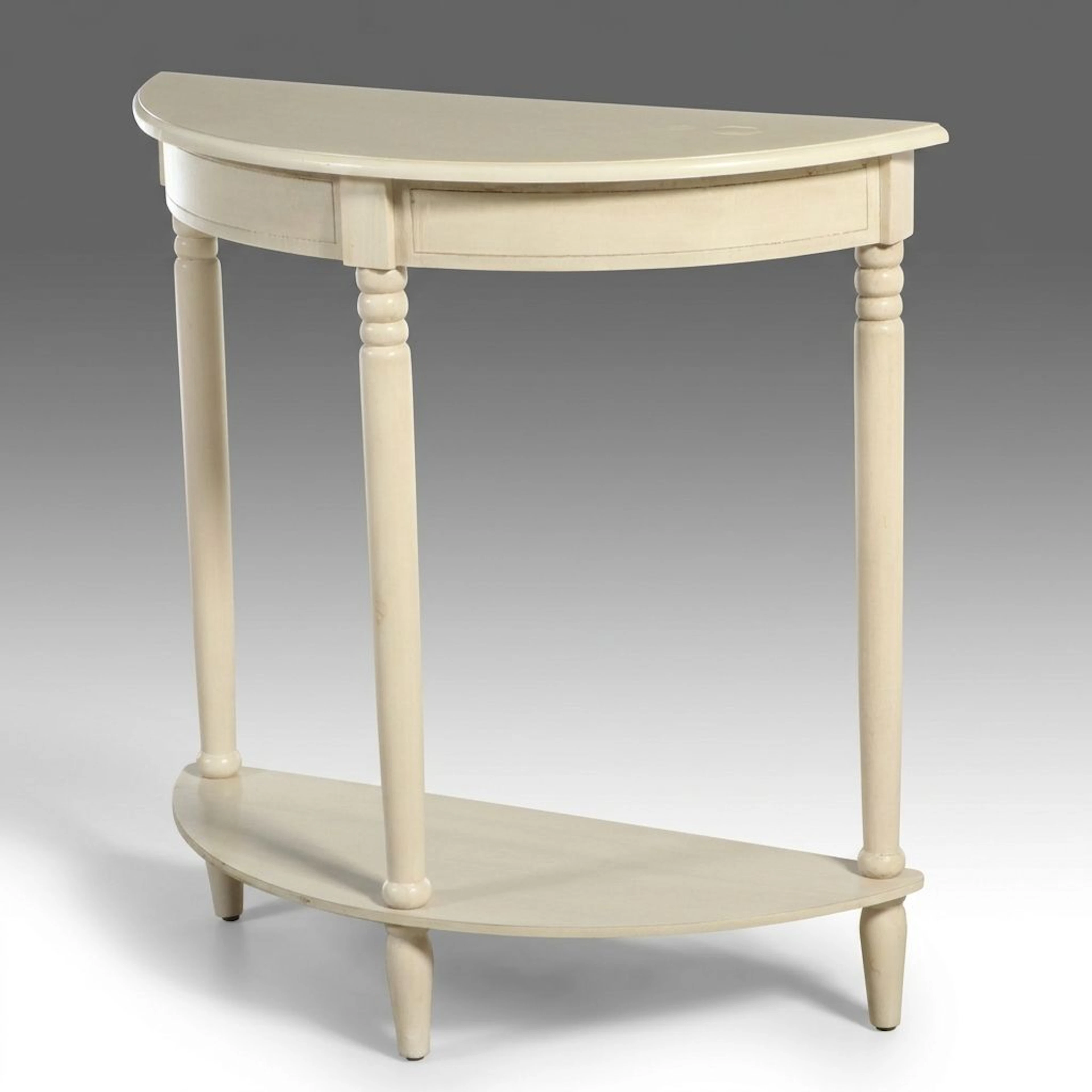 French Provincial Style Painted Demilune Console Table, 21st Century
