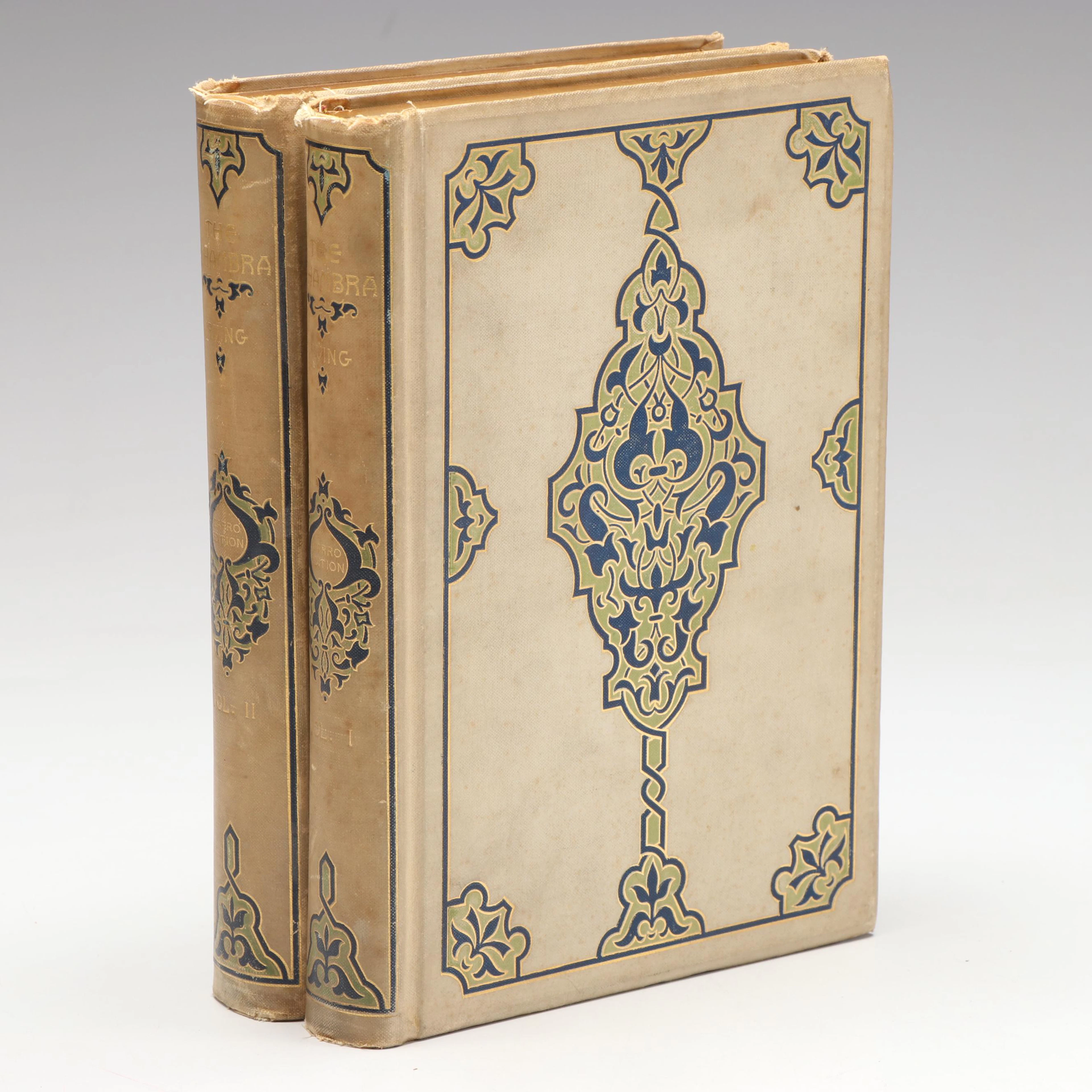 Darro Edition "The Alhambra" Two-Volume Set by Washington Irving, 1894
