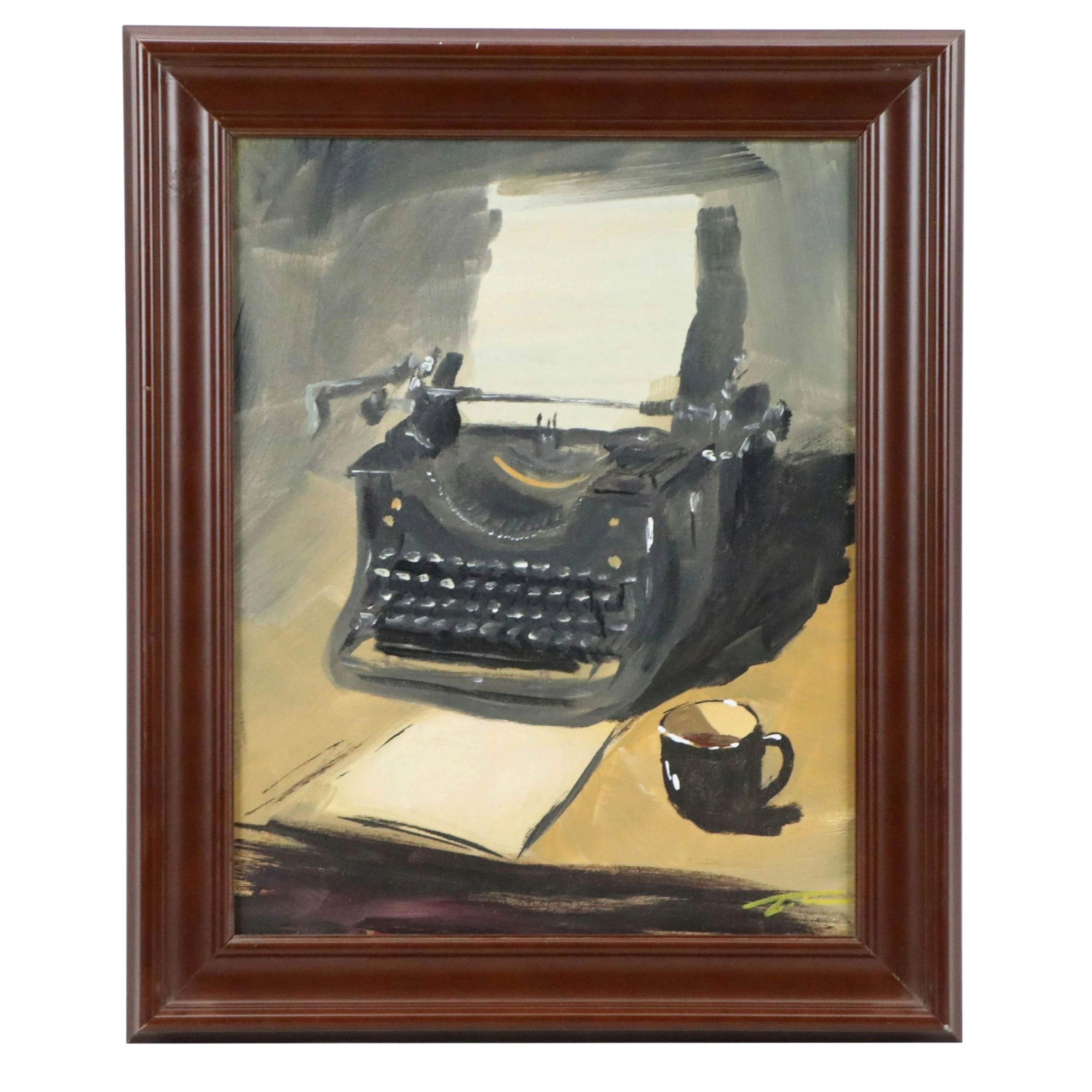 Teri Tyralla Still Life Oil Painting of Typewriter, 2026