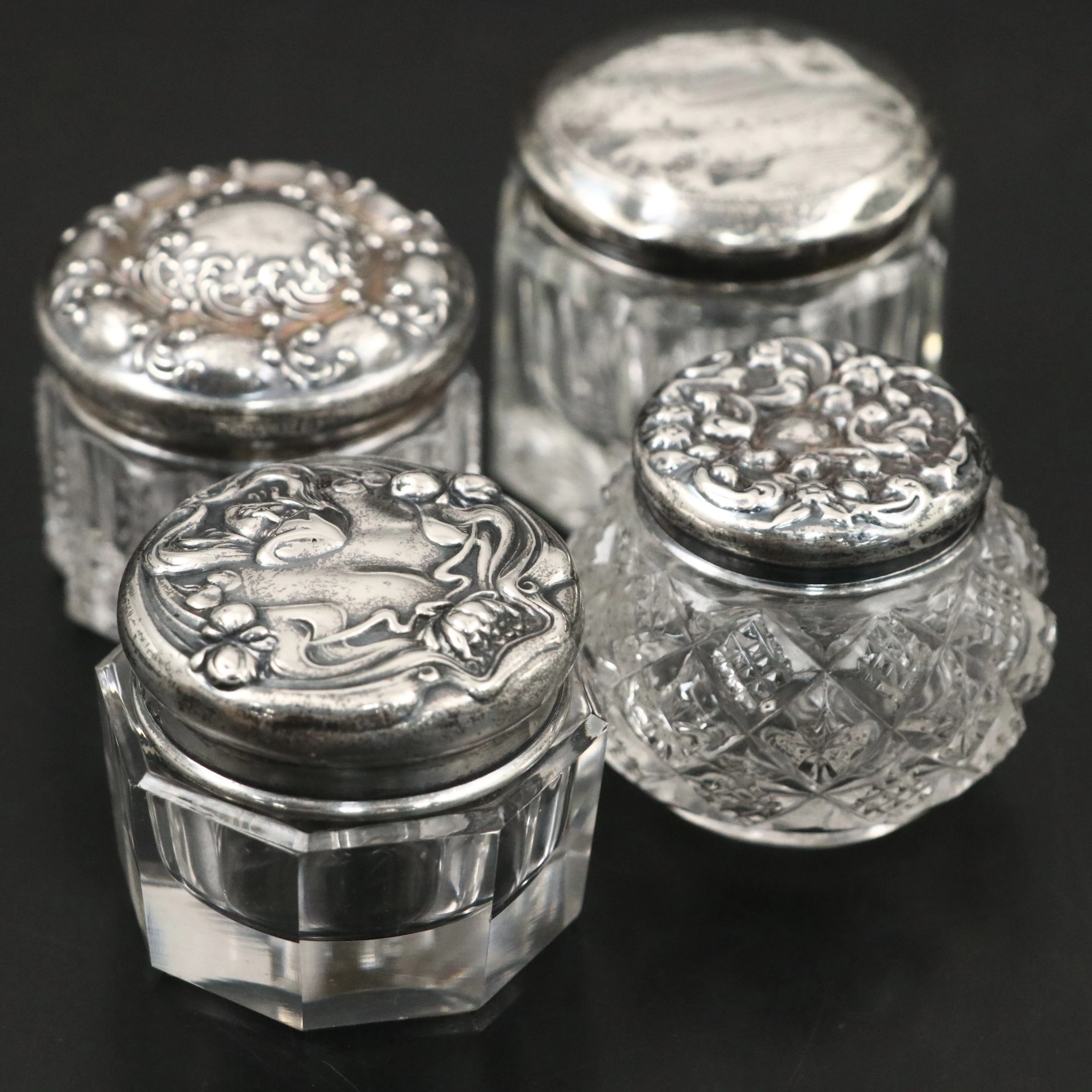 Simon Brothers, Gorham and Other American Sterling Silver Lidded Vanity Jars