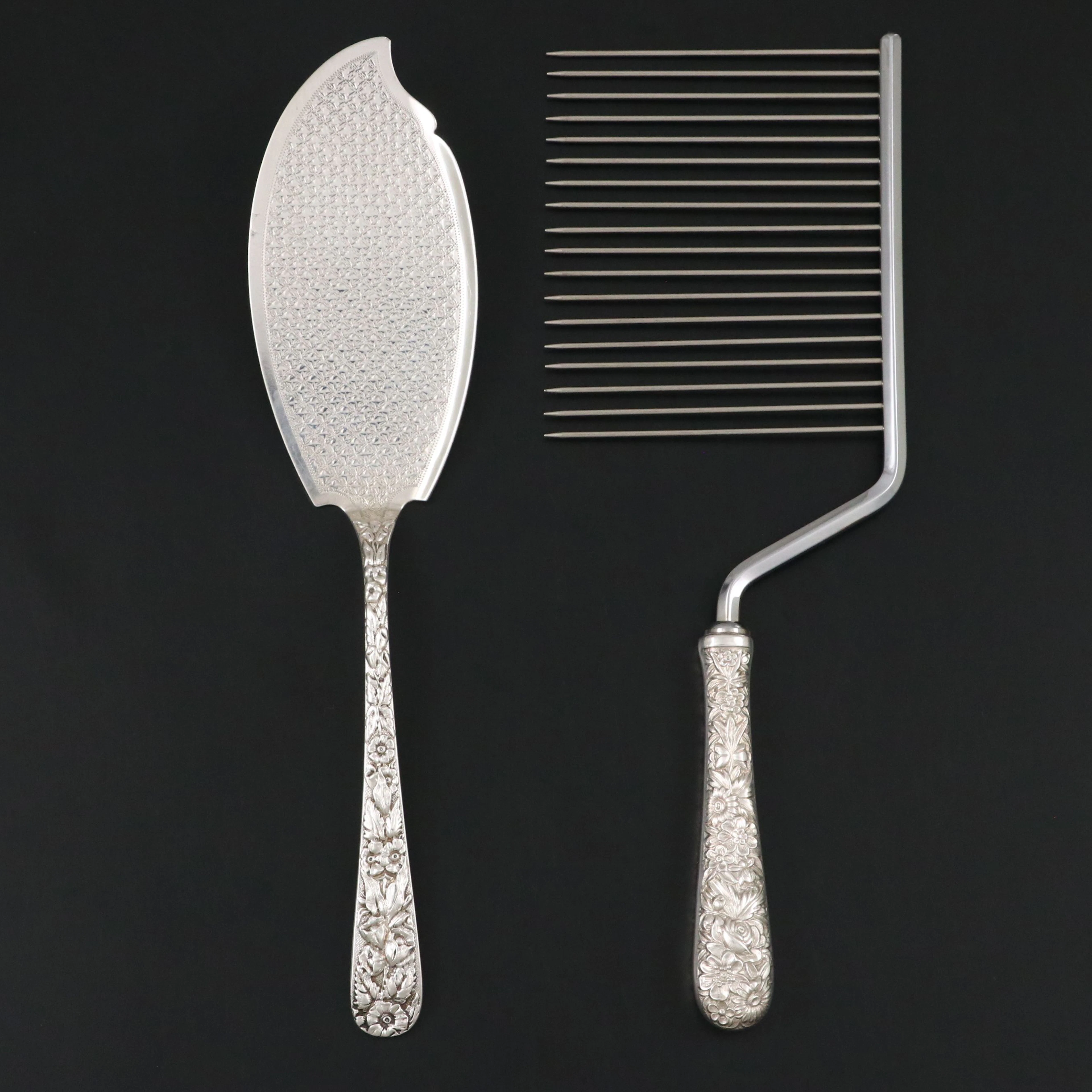 S. Kirk & Son "Repoussé" Sterling Silver Server and Cake Breaker