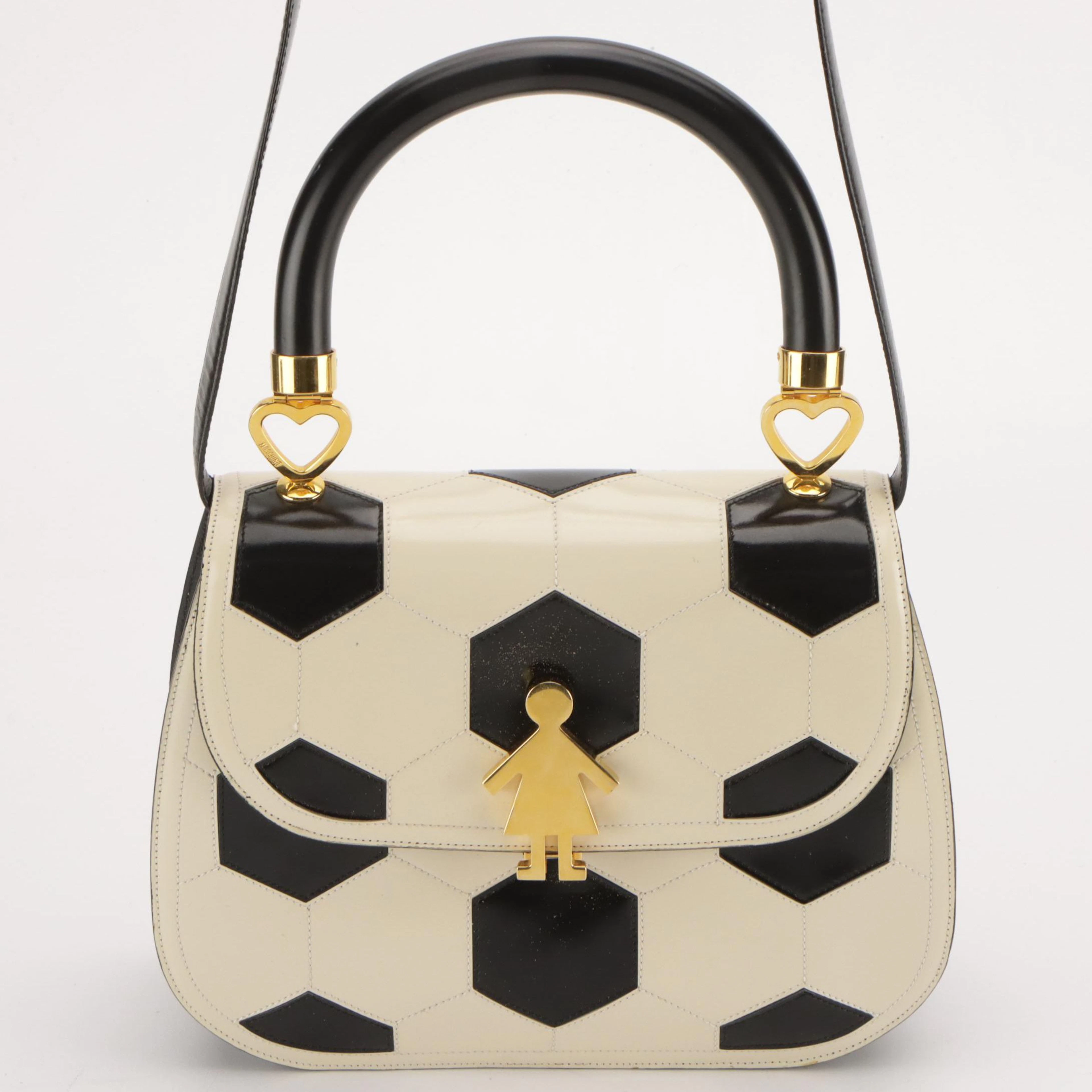 Moschino by Redwall Soccer Ball Printed Top Handle Two-Way Bag
