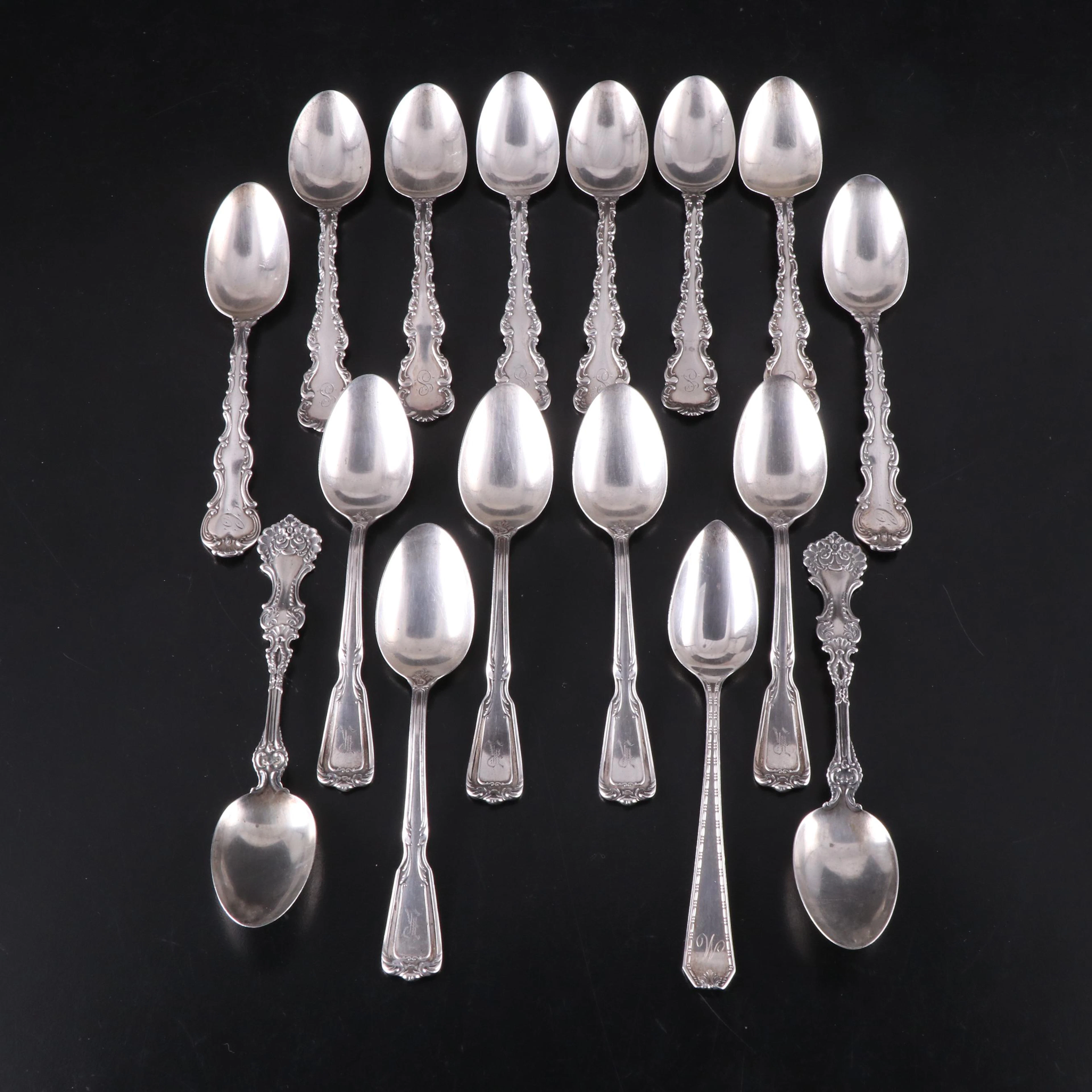 Gorham "Strasbourg" and Other Sterling Silver Spoons, Late 19th/Early 20th C.