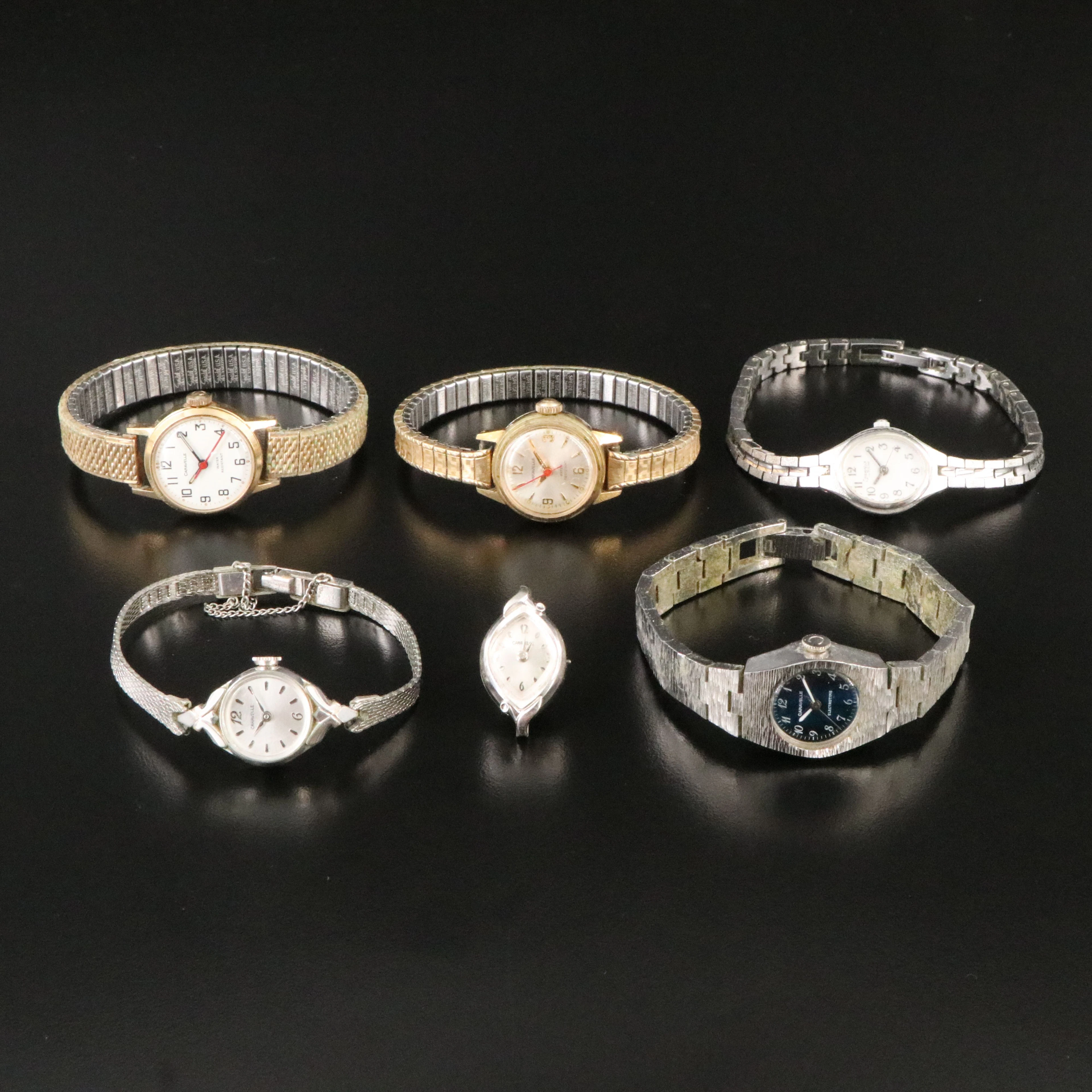 Collection of Silver and Gold Tone Caravelle Quartz Dress Watches
