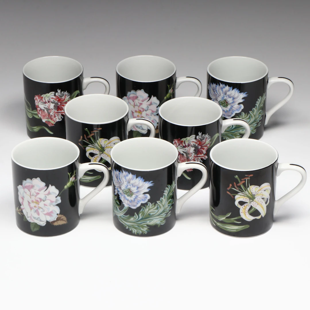 Sybill Connolly for Tiffany & Co. "Mrs. Delany's Flowers" Porcelain Cups