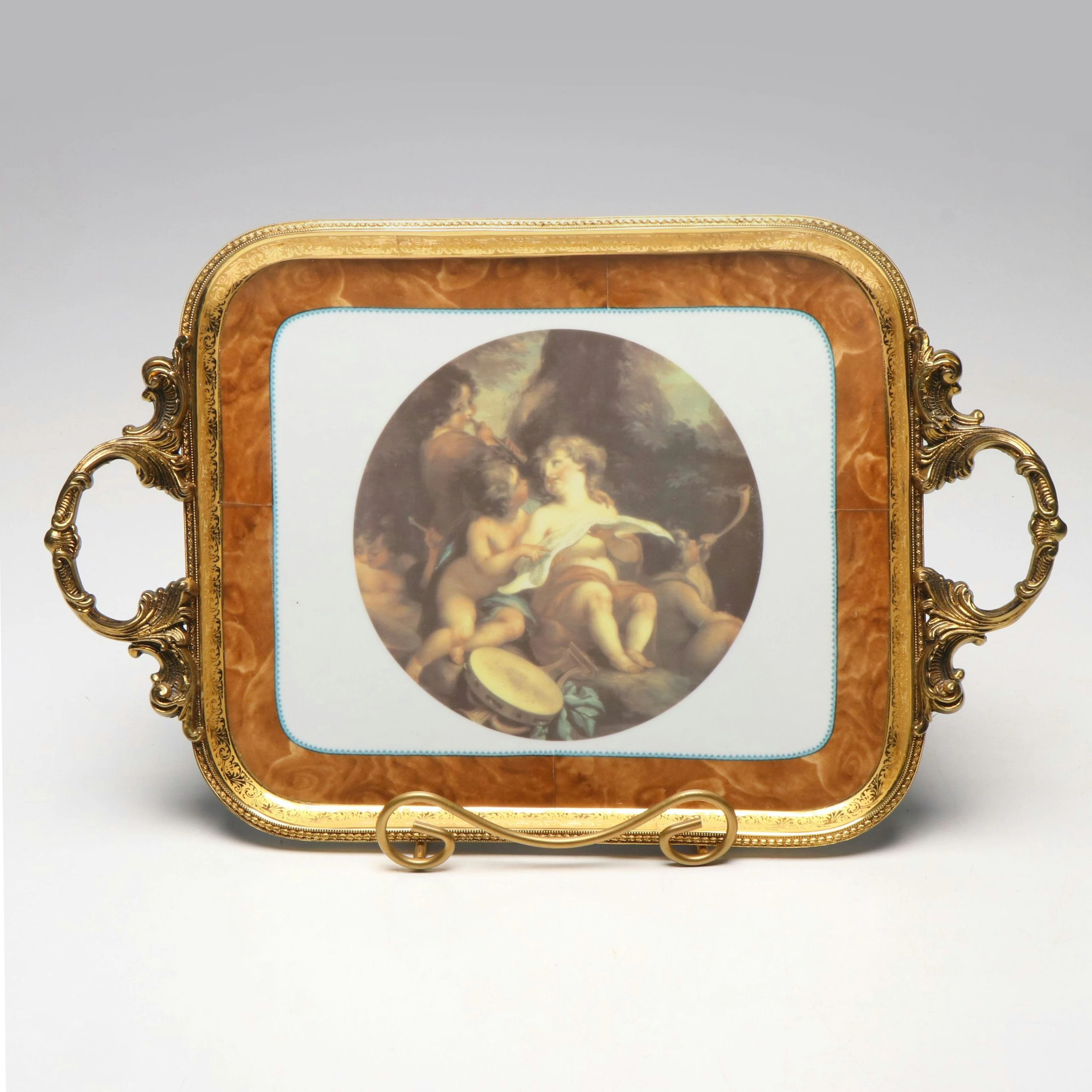 L'etoile Limoges Ormolu Mounted Porcelain Tray